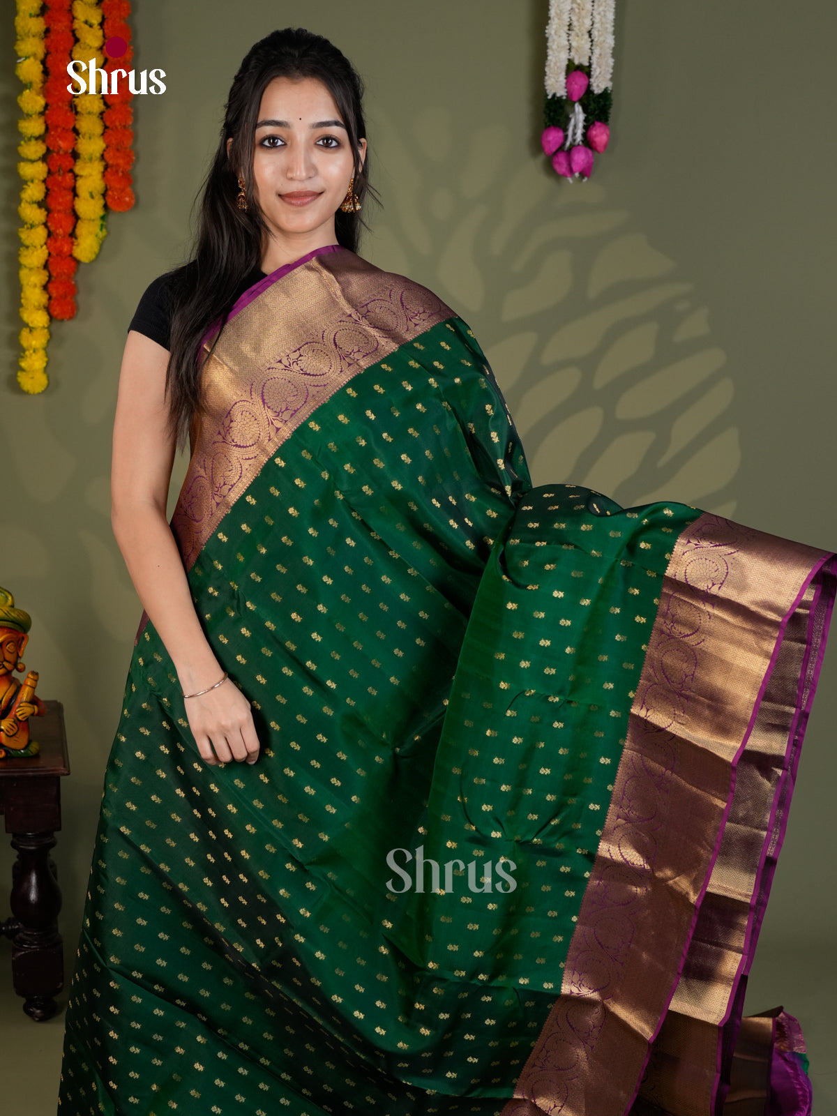 EAS28185 - Kanchipuram-halfpure - Saree - Shop on Shrus.com