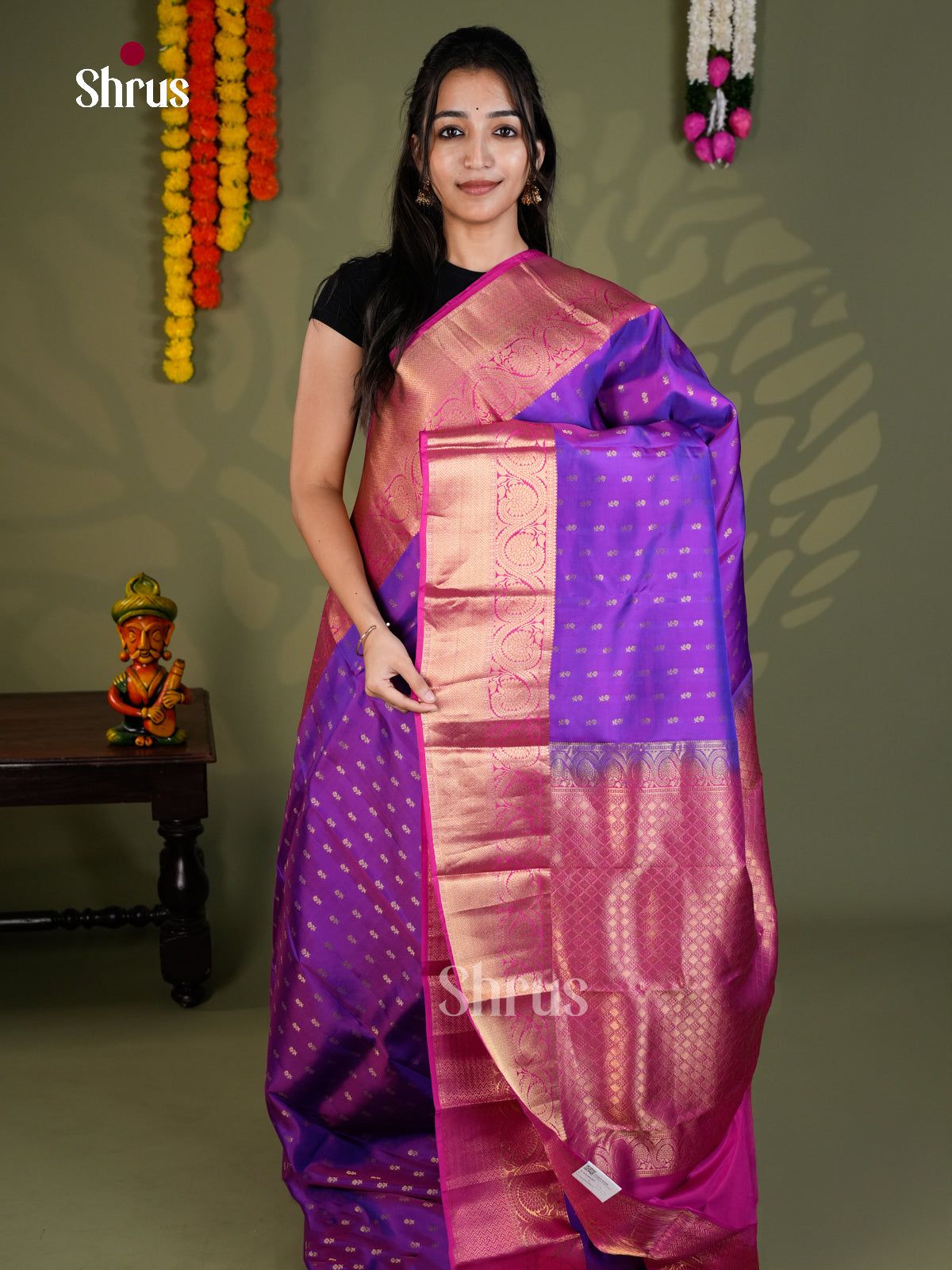 EAS28187 - Kanchipuram-halfpure - Saree - Shop on Shrus.com