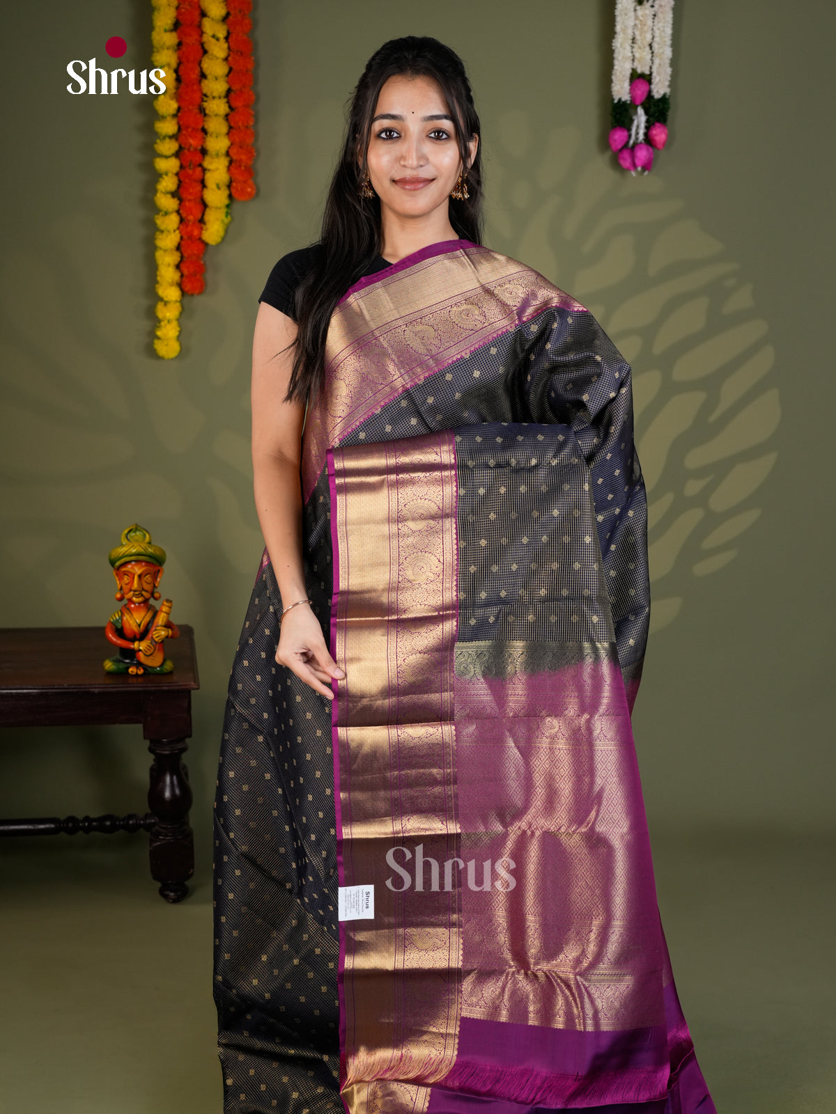 EAS28190 - Kanchipuram-halfpure - Saree - Shop on Shrus.com