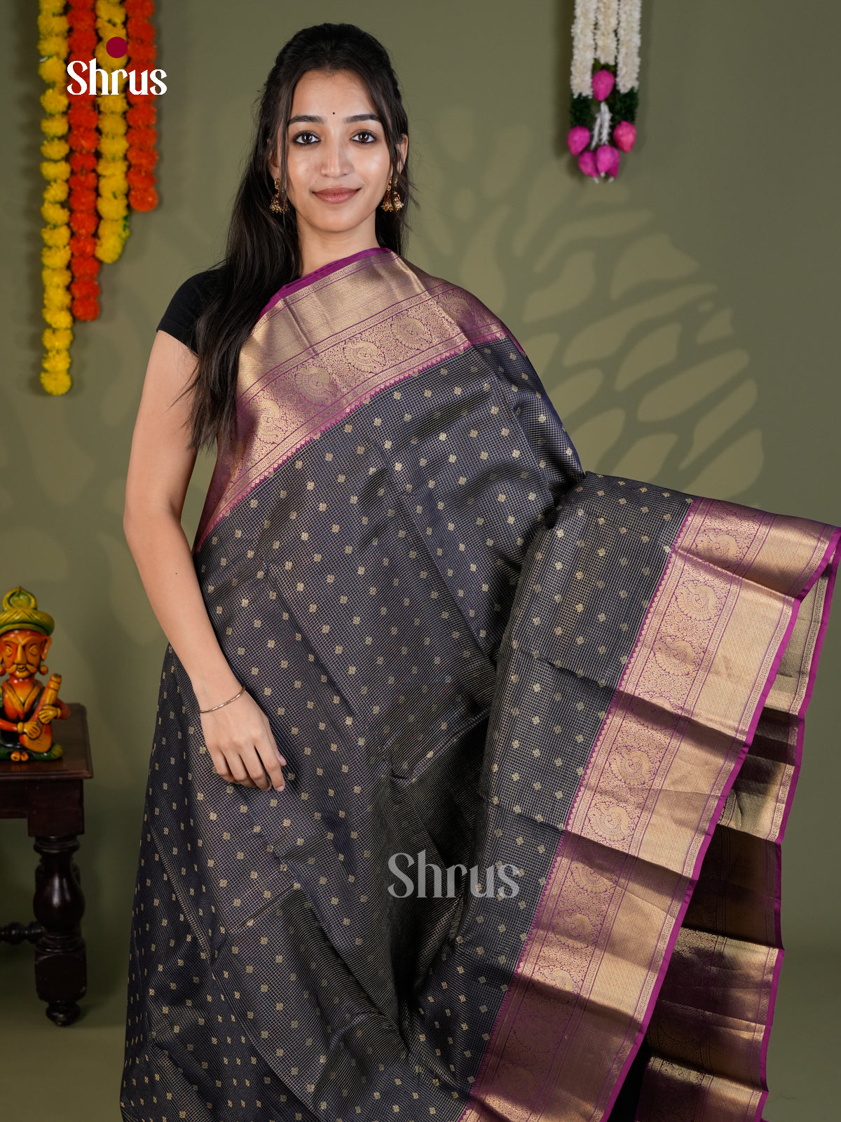 EAS28190 - Kanchipuram-halfpure - Saree - Shop on Shrus.com