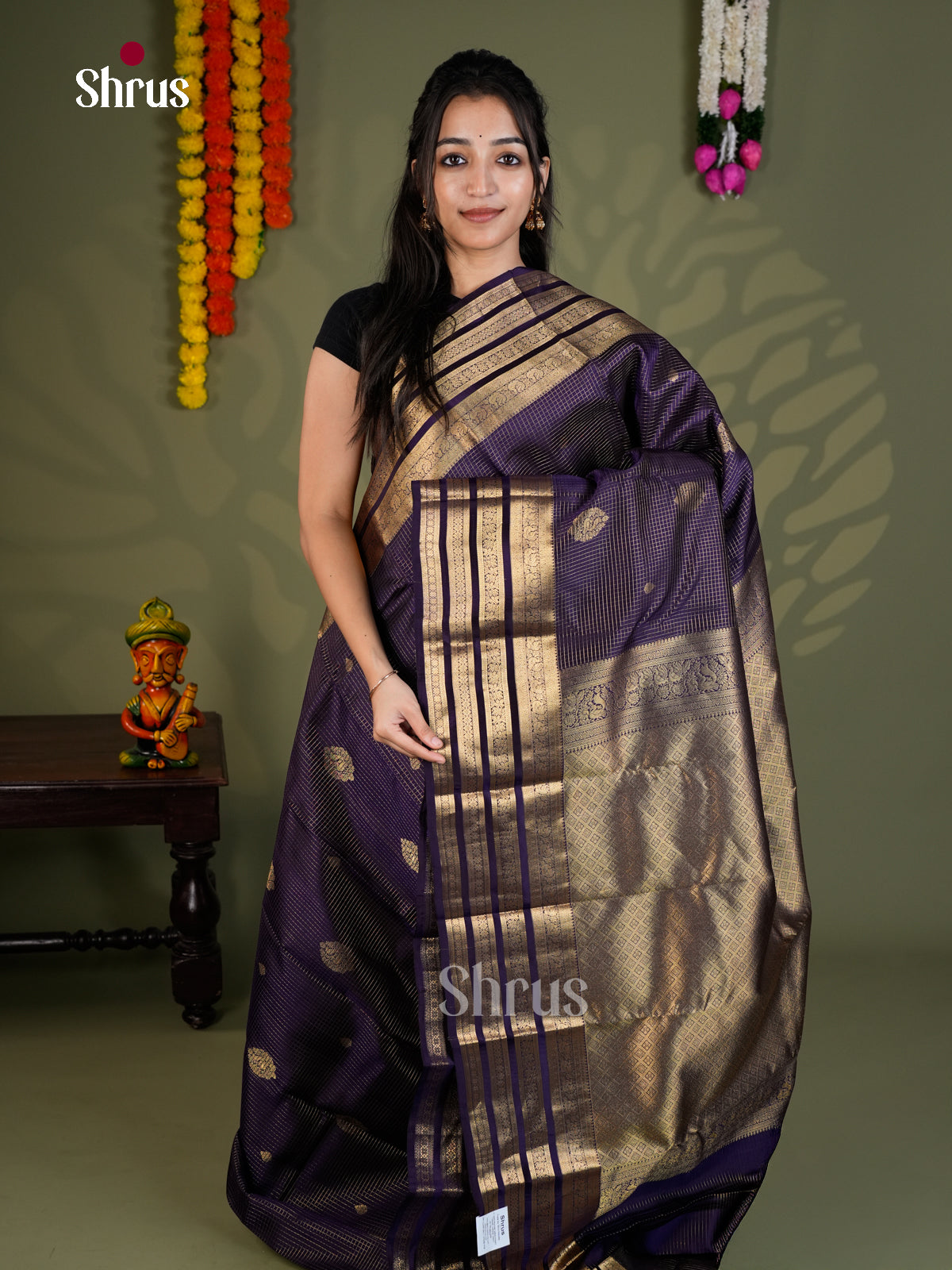 EAS28196 - Kanchipuram-halfpure - Saree - Shop on Shrus.com