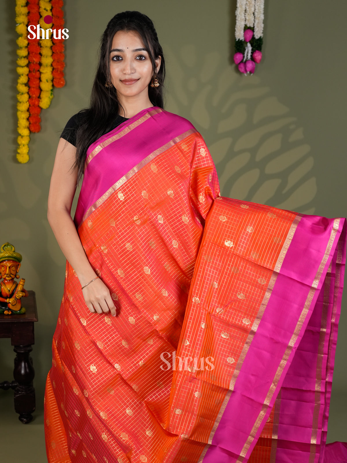 EAS28197 - Kanchipuram-halfpure - Saree