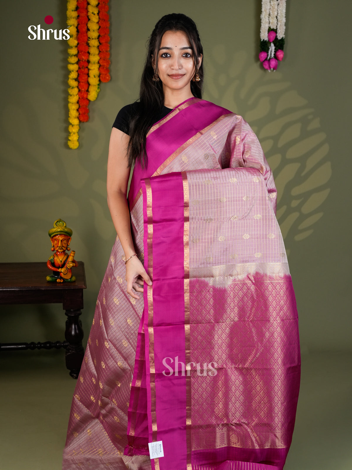 EAS28198 - Kanchipuram-halfpure - Saree