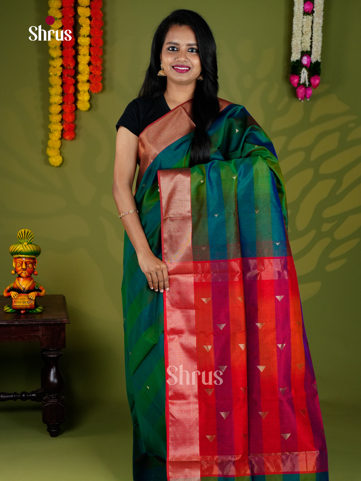 EAS30002 - Maheshwari silkcotton - Saree - Shop on Shrus.com