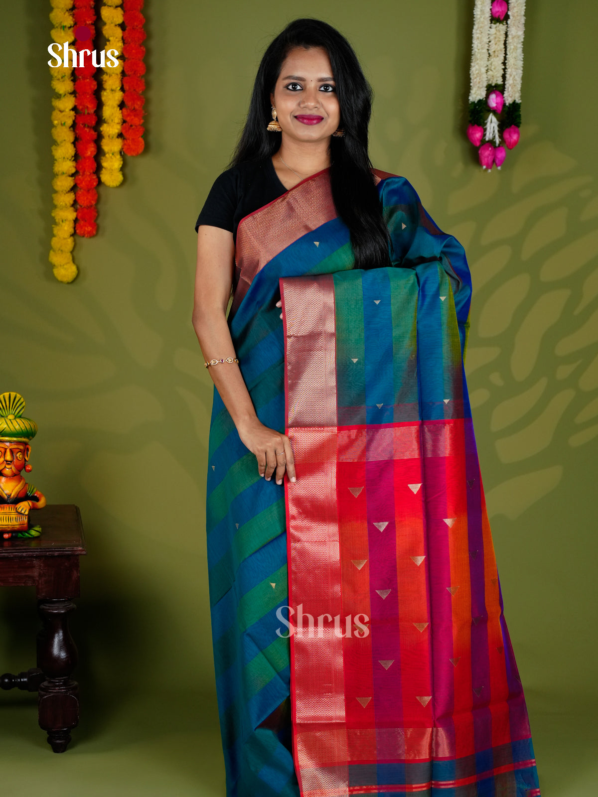 EAS30003 - Maheshwari silkcotton - Saree - Shop on Shrus.com