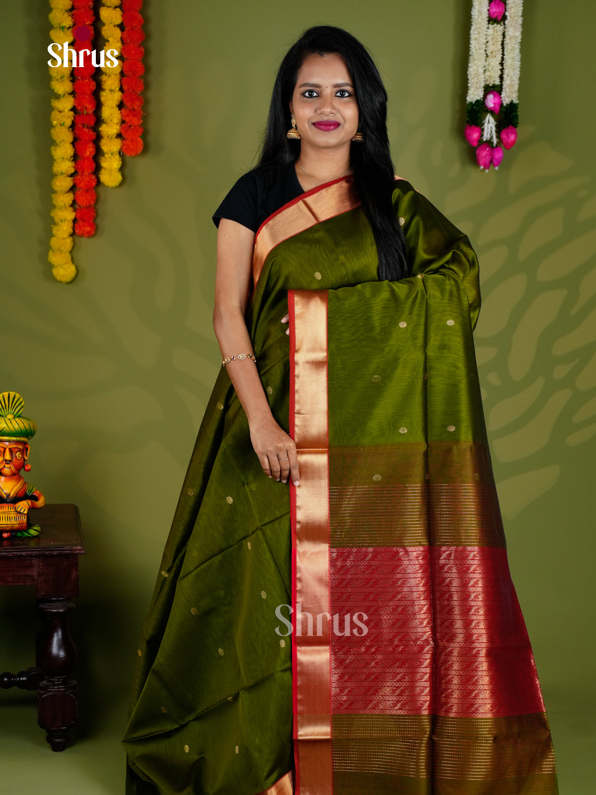 EAS30011 - Maheshwari silkcotton - Saree - Shop on Shrus.com