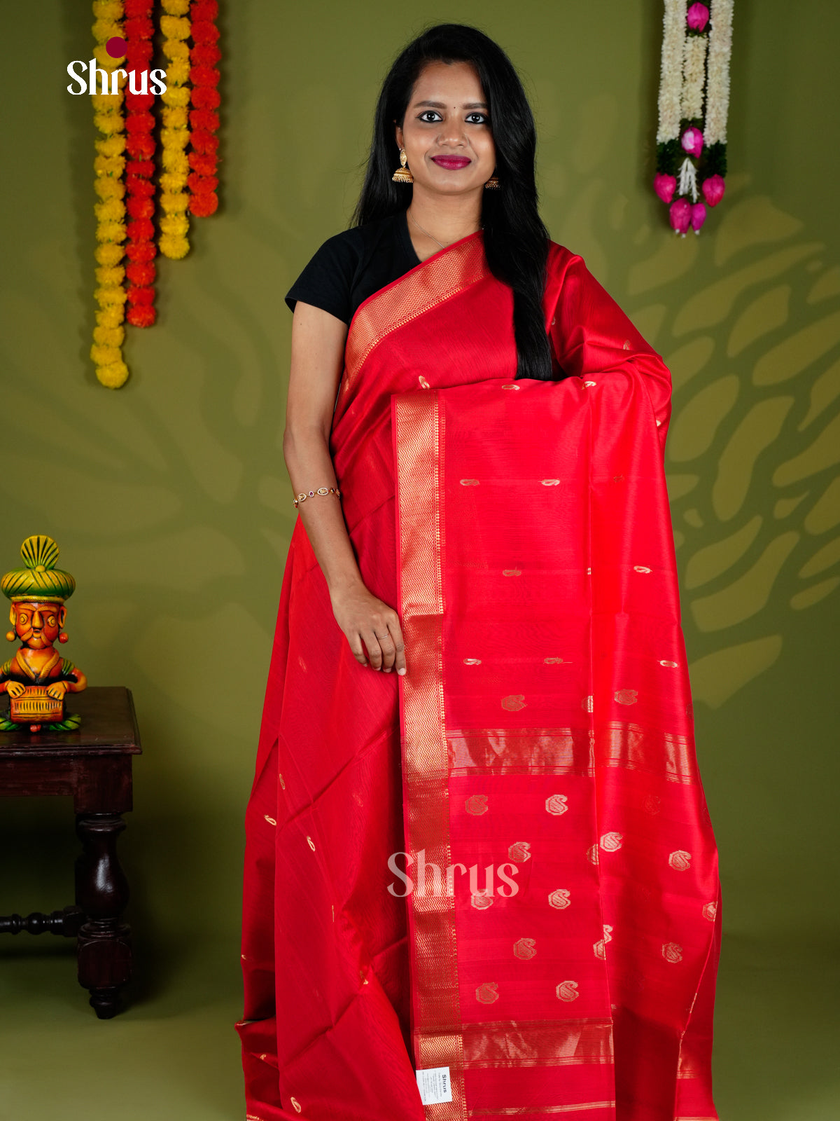 EAS30028 - Maheshwari silkcotton - Saree - Shop on Shrus.com