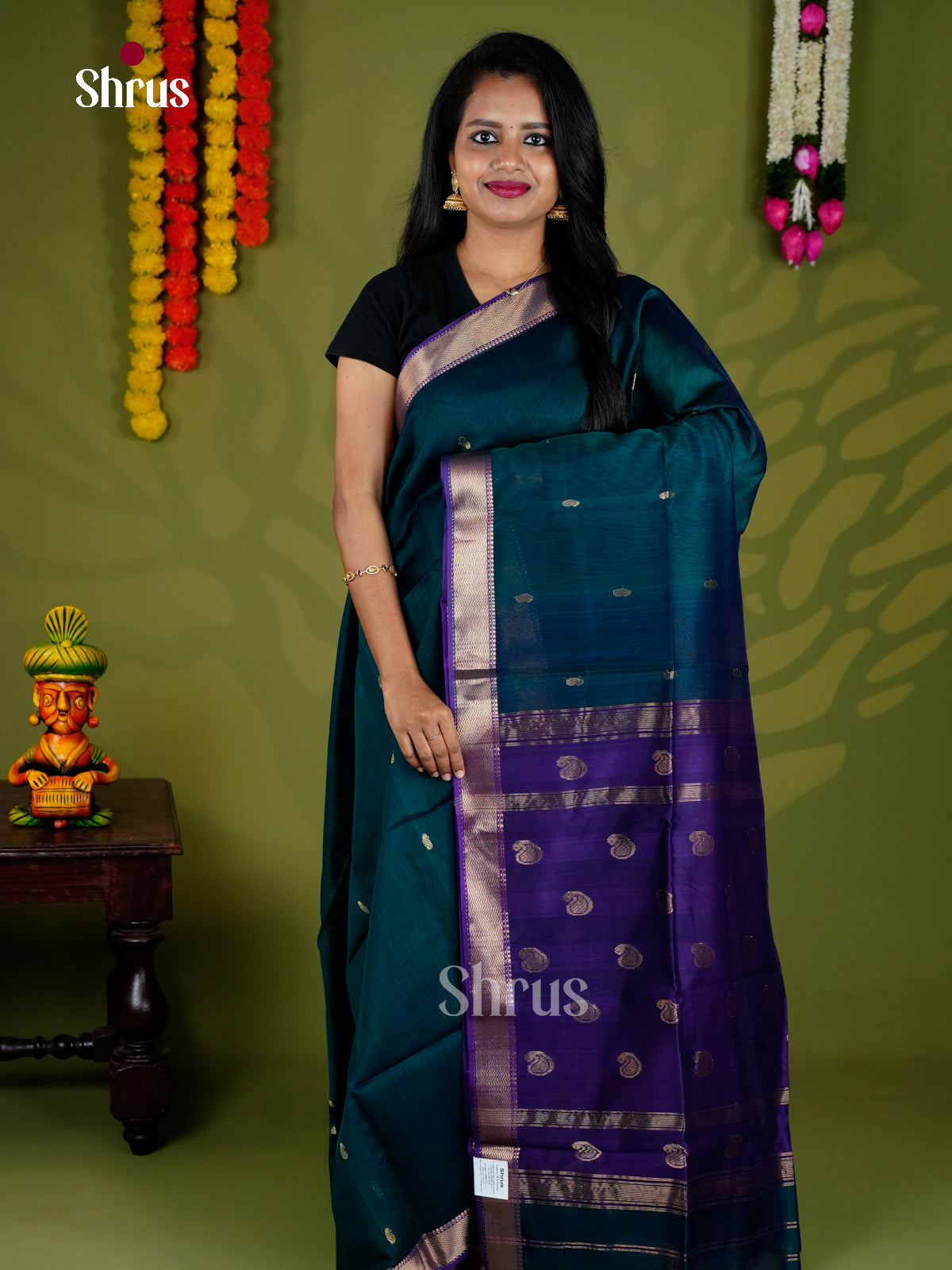 EAS30032 - Maheshwari silkcotton - Saree - Shop on Shrus.com