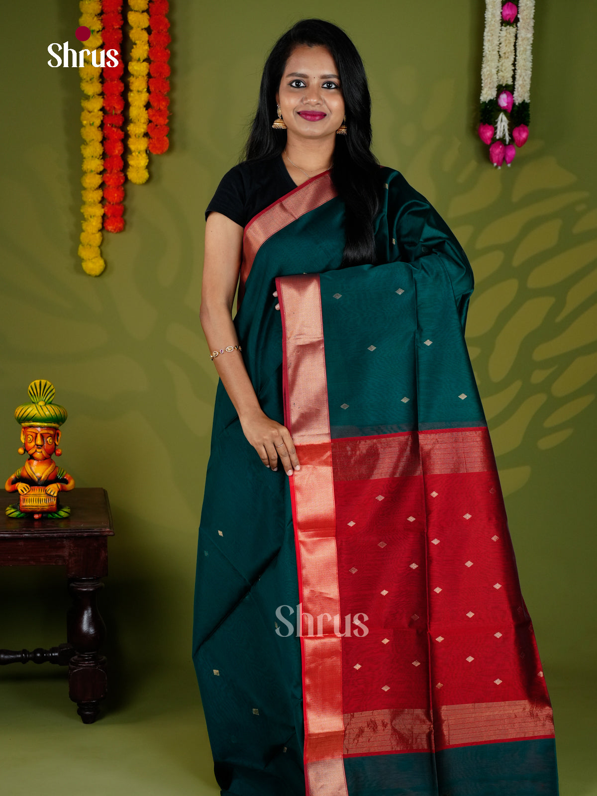 EAS30036 - Maheshwari silkcotton - Saree - Shop on Shrus.com