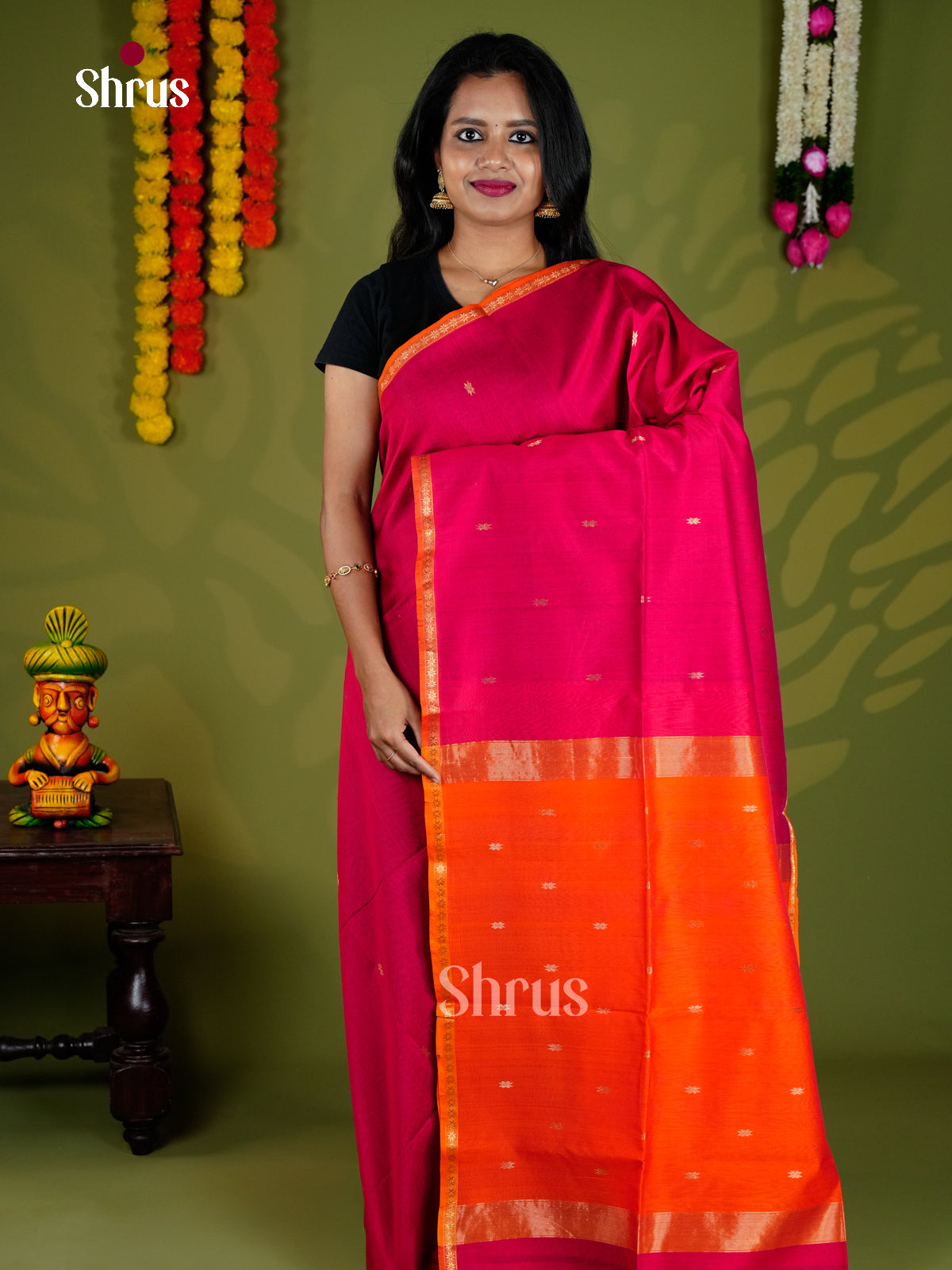 EAS30039 - Maheshwari silkcotton - Saree - Shop on Shrus.com