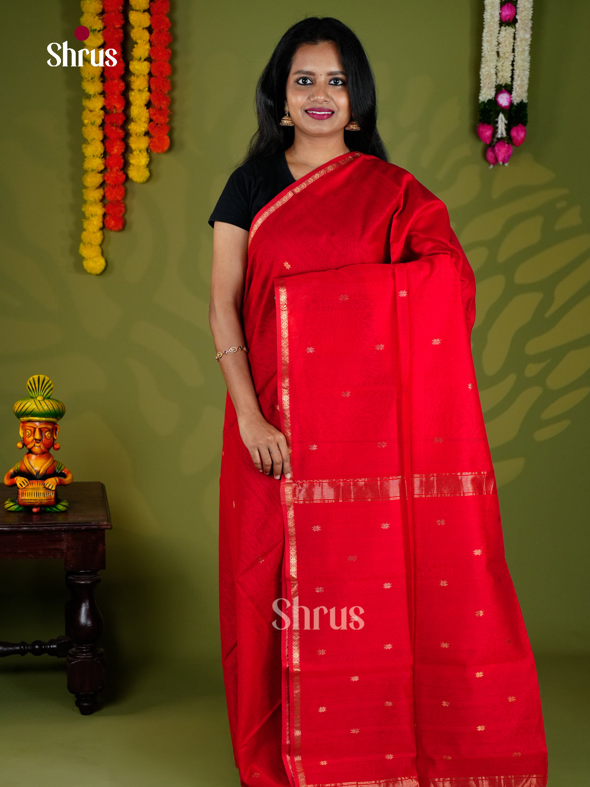 EAS30042 - Maheshwari silkcotton - Saree - Shop on Shrus.com