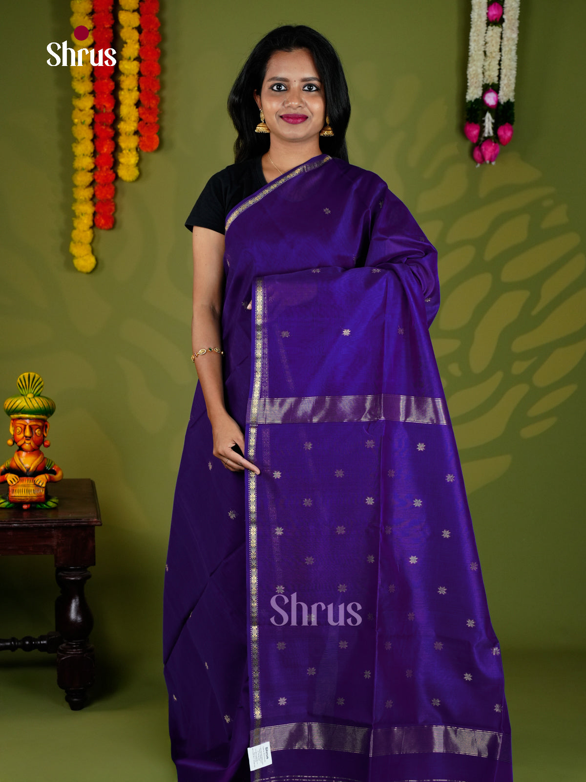 EAS30043 - Maheshwari silkcotton - Saree - Shop on Shrus.com