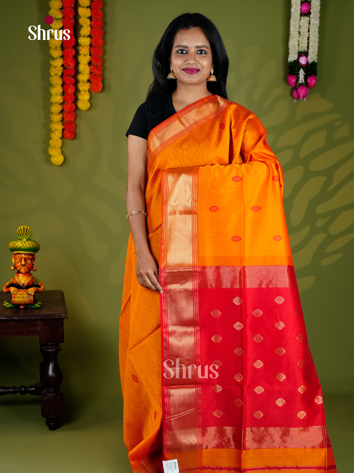EAS30047 - Maheshwari silkcotton - Saree - Shop on Shrus.com