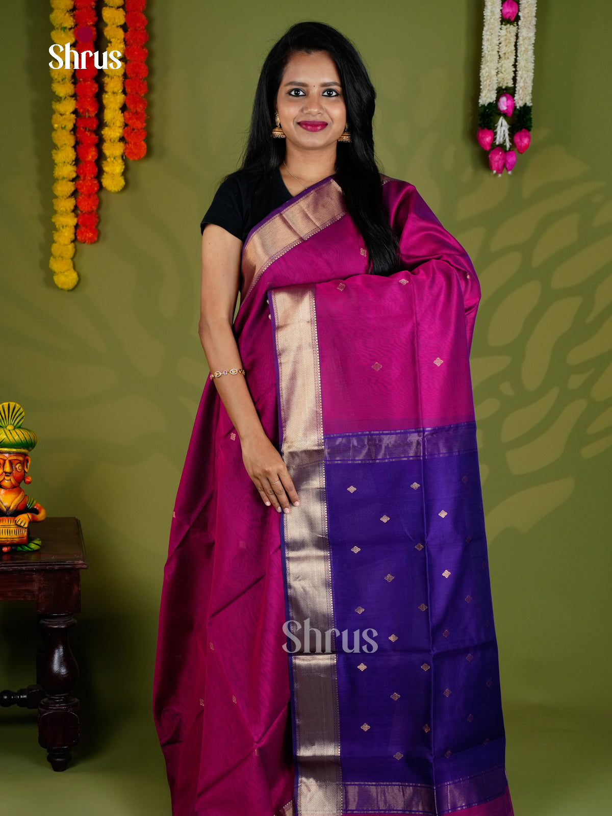 EAS30049 - Maheshwari silkcotton - Saree - Shop on Shrus.com