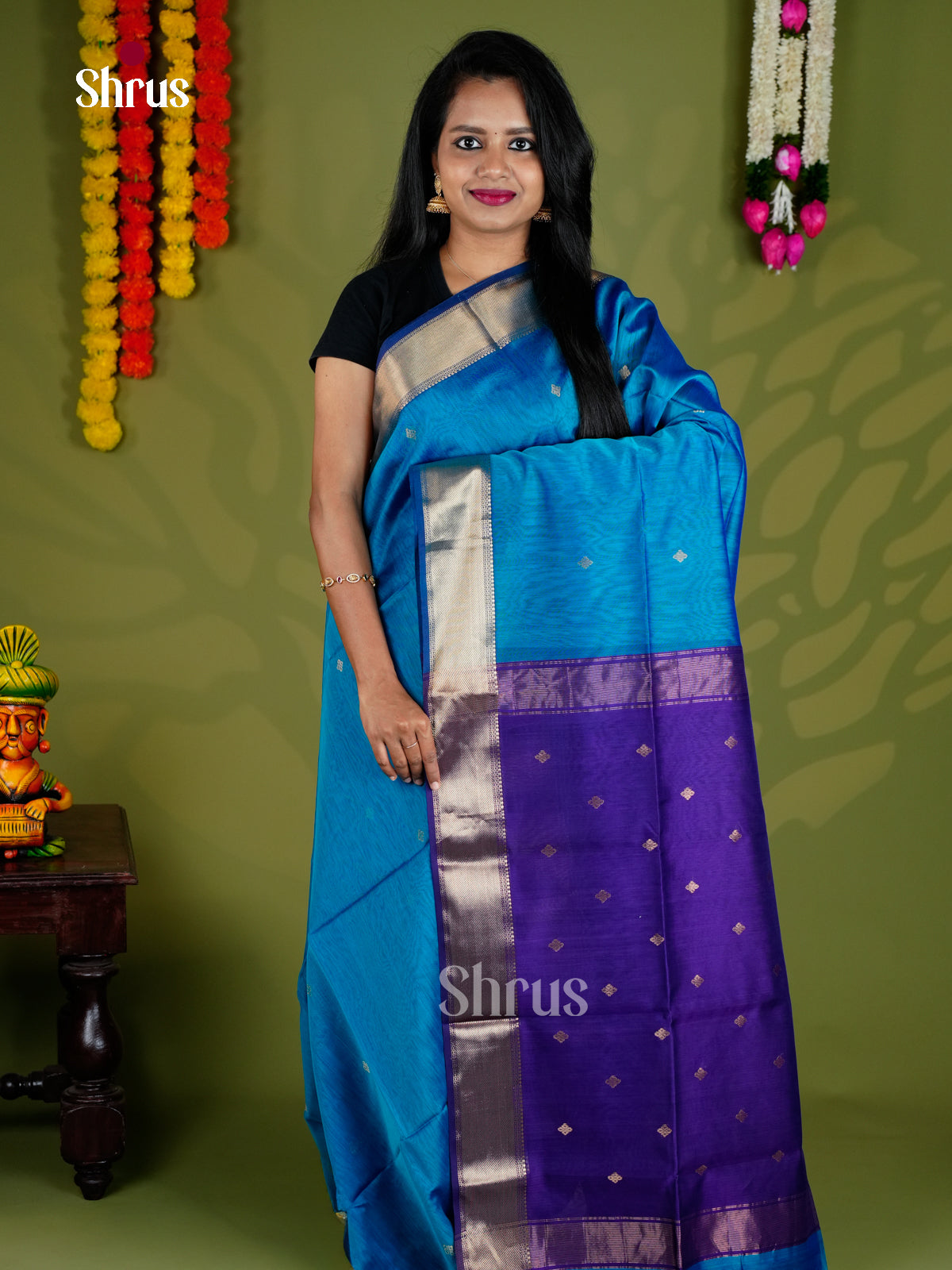 EAS30051 - Maheshwari silkcotton - Saree - Shop on Shrus.com