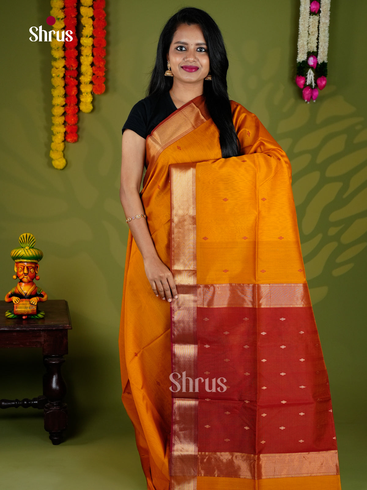 EAS30052 - Maheshwari silkcotton - Saree - Shop on Shrus.com