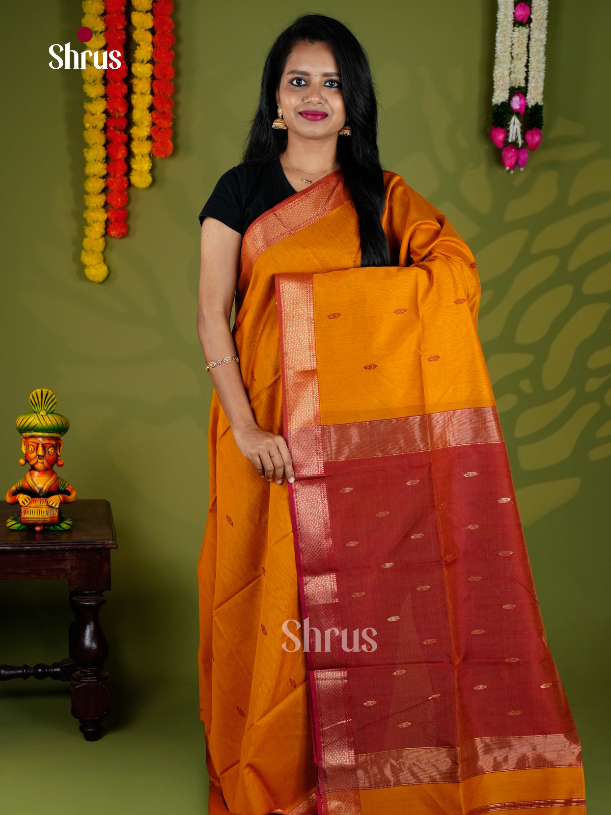 EAS30057 - Maheshwari silkcotton - Saree - Shop on Shrus.com