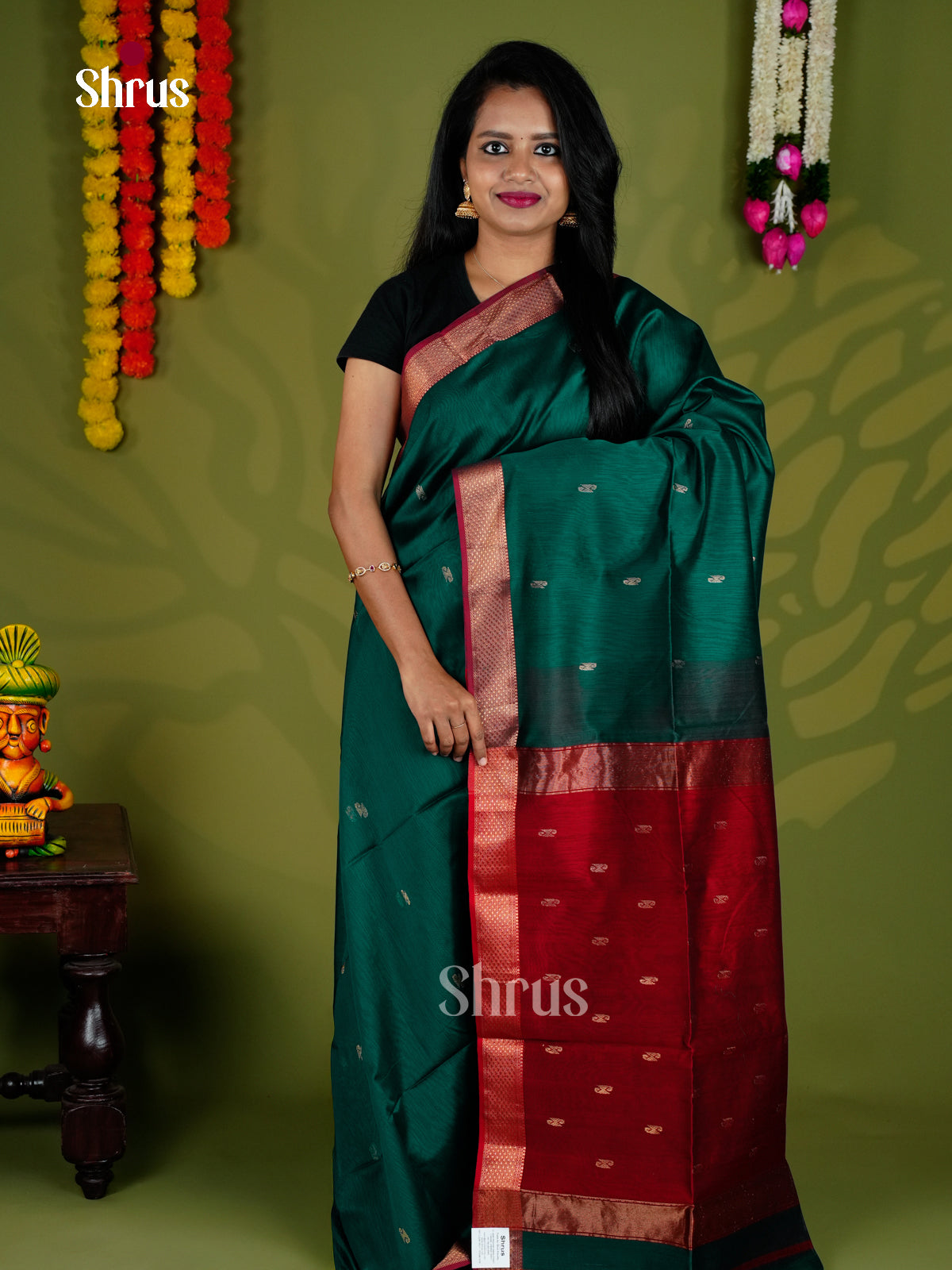 EAS30058 - Maheshwari silkcotton - Saree - Shop on Shrus.com