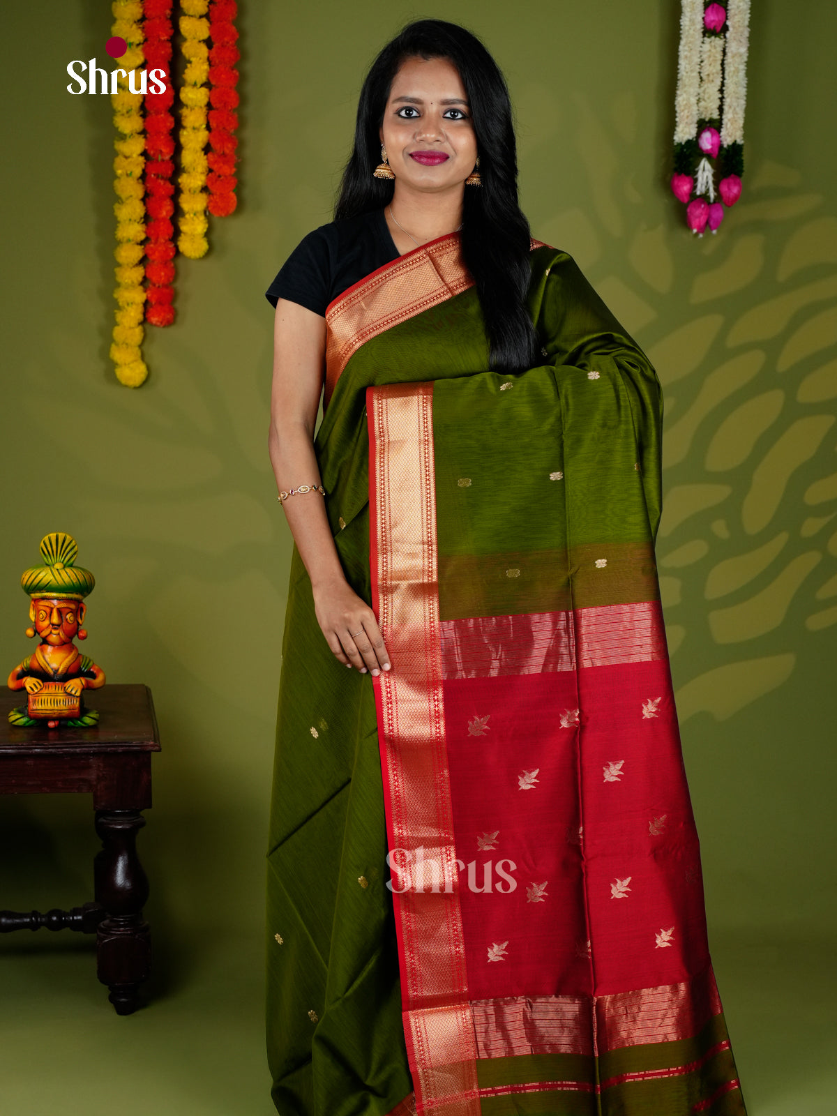 EAS30063 - Maheshwari silkcotton - Saree - Shop on Shrus.com