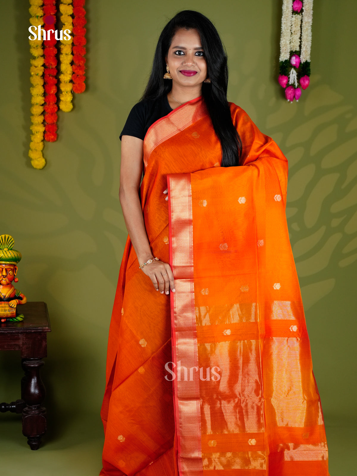 EAS30067 - Maheshwari silkcotton - Saree - Shop on Shrus.com
