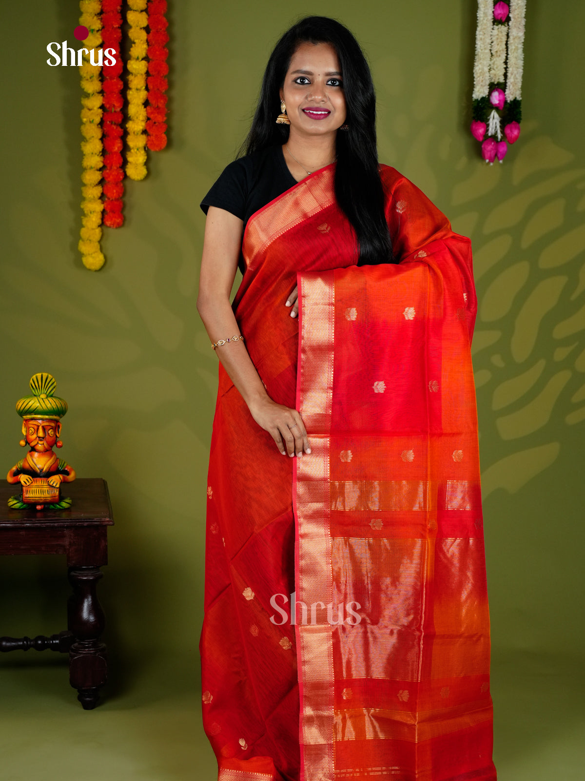 EAS30069 - Maheshwari silkcotton - Saree - Shop on Shrus.com