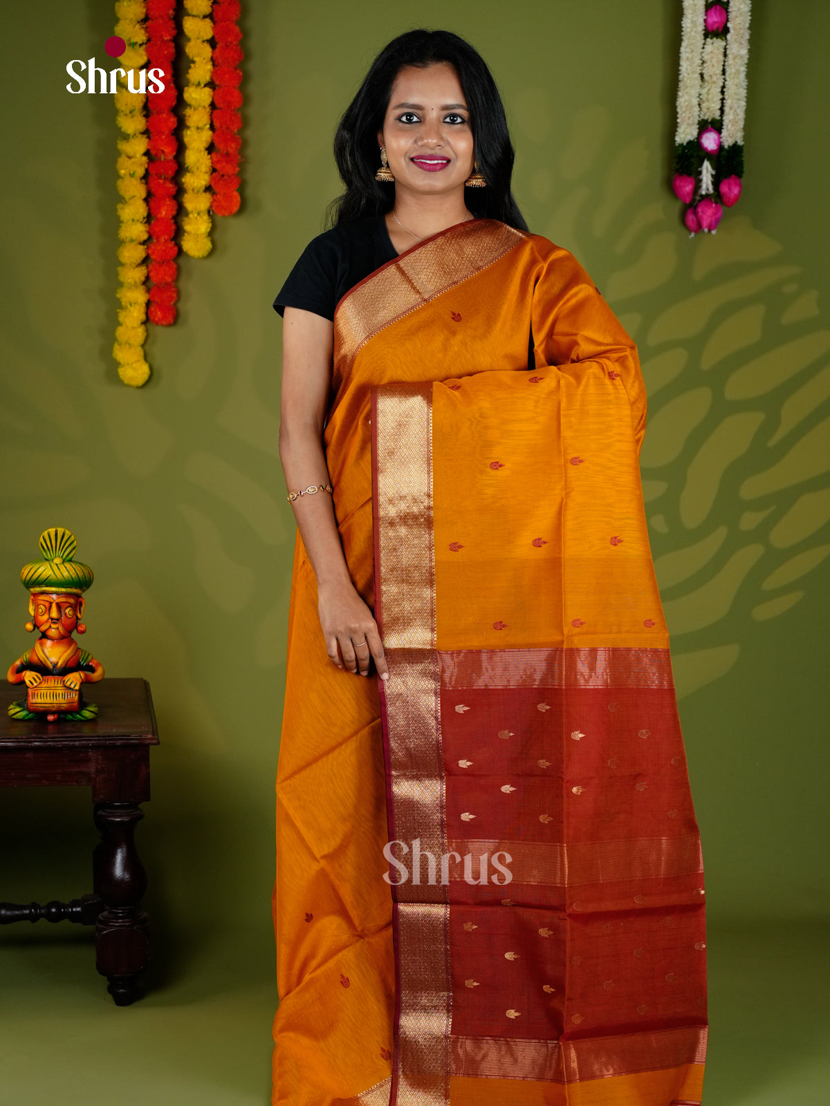 EAS30079 - Maheshwari silkcotton - Saree - Shop on Shrus.com