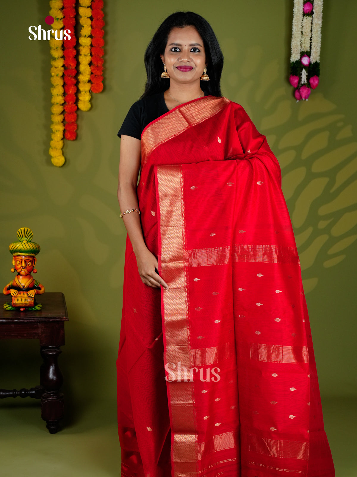 EAS30081 - Maheshwari silkcotton - Saree - Shop on Shrus.com