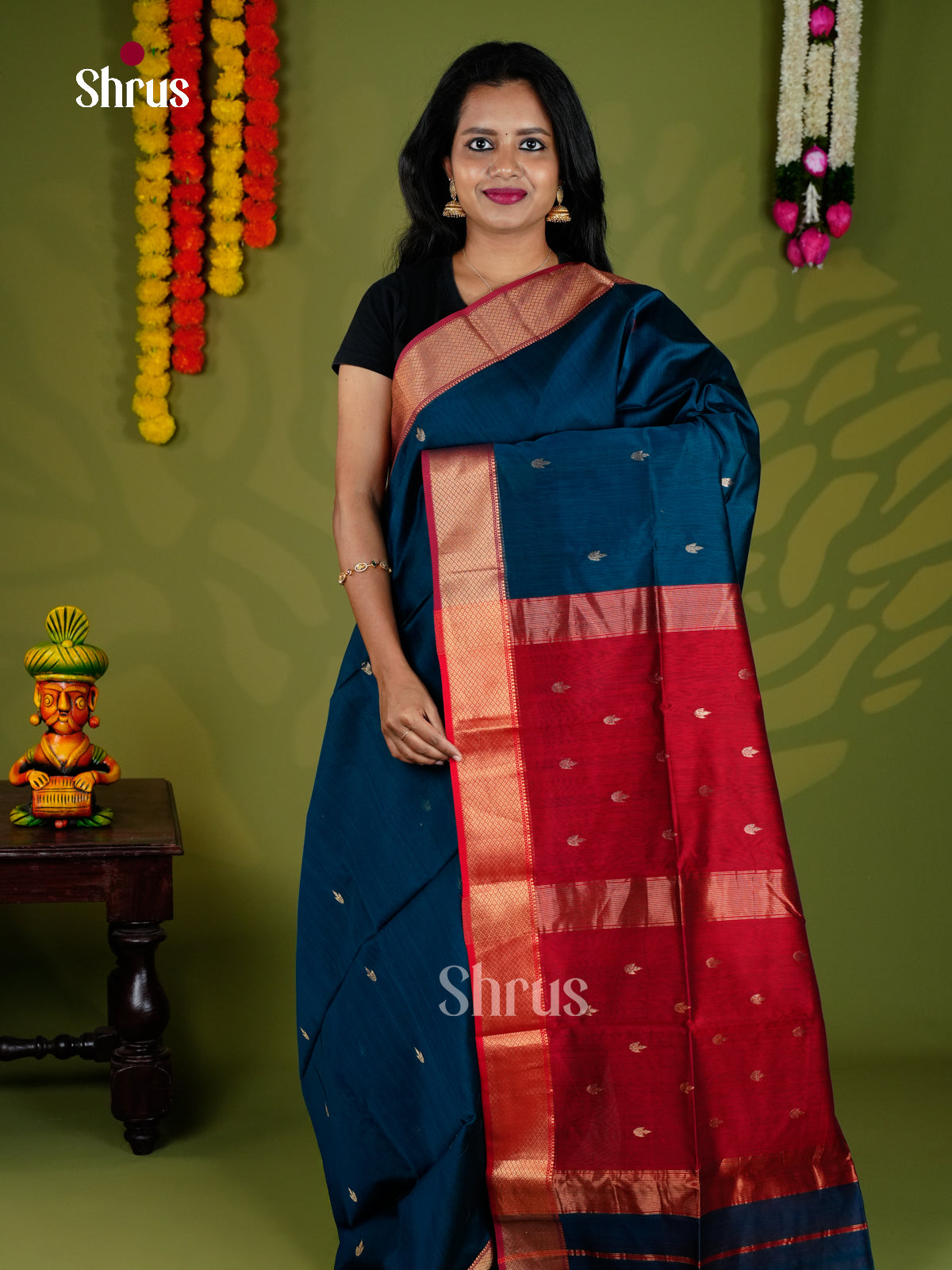 EAS30082 - Maheshwari silkcotton - Saree - Shop on Shrus.com