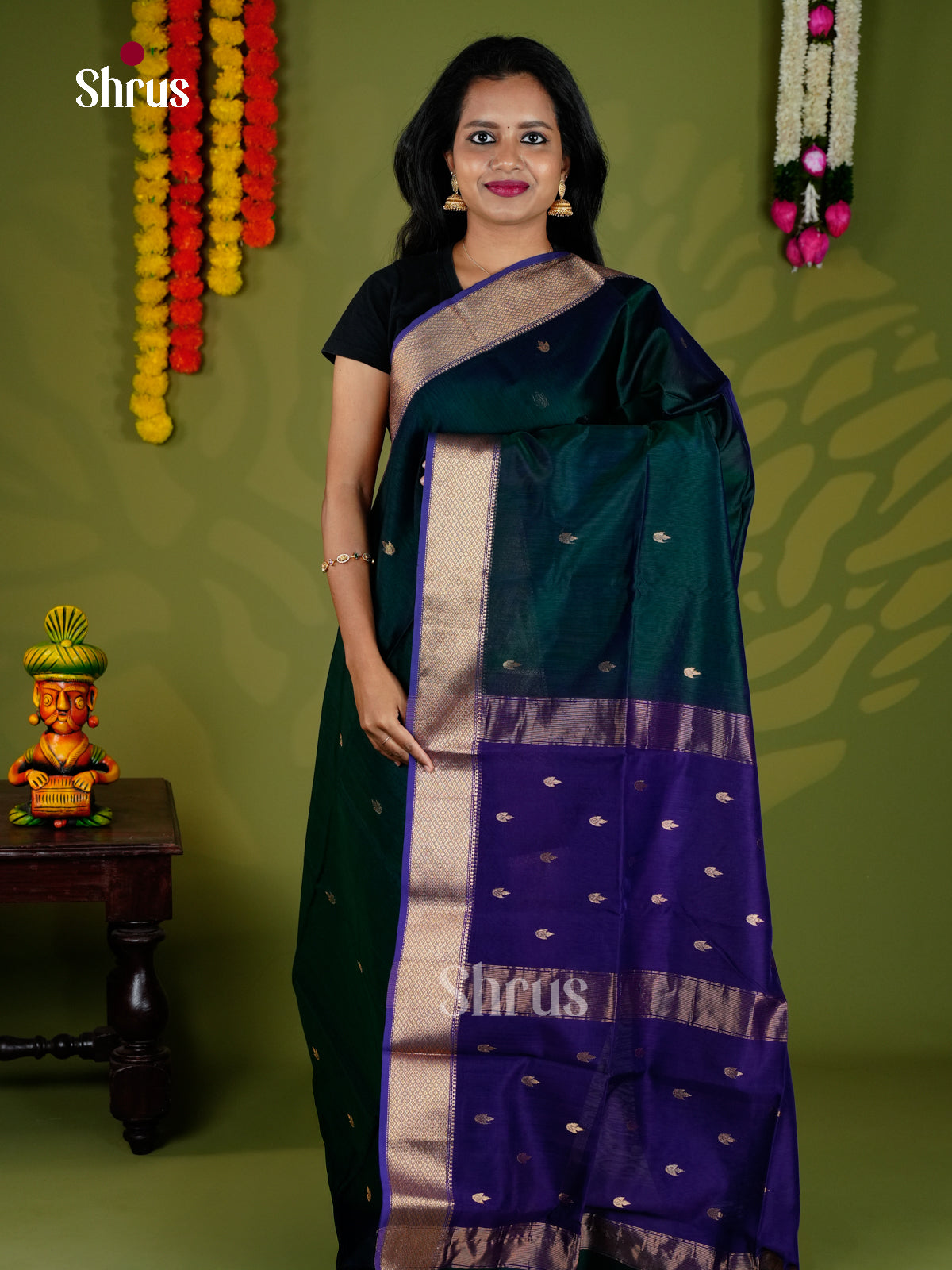 EAS30083 - Maheshwari silkcotton - Saree - Shop on Shrus.com