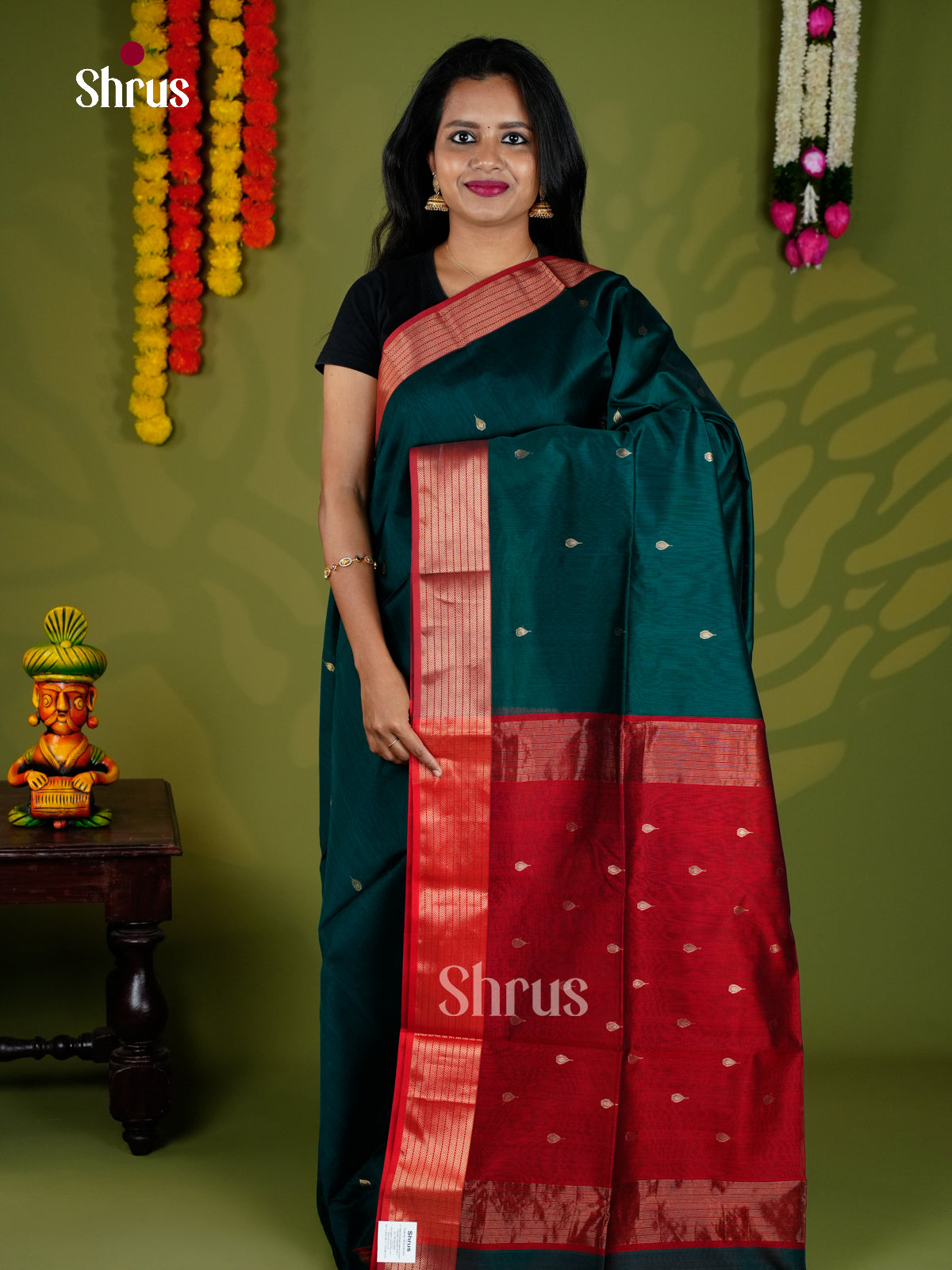 EAS30089 - Maheshwari silkcotton - Saree - Shop on Shrus.com