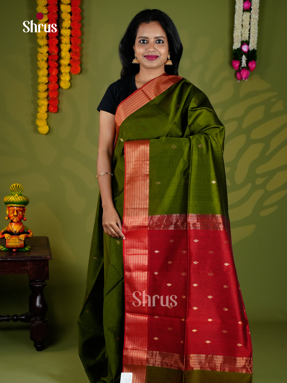 EAS30091 - Maheshwari silkcotton - Saree - Shop on Shrus.com