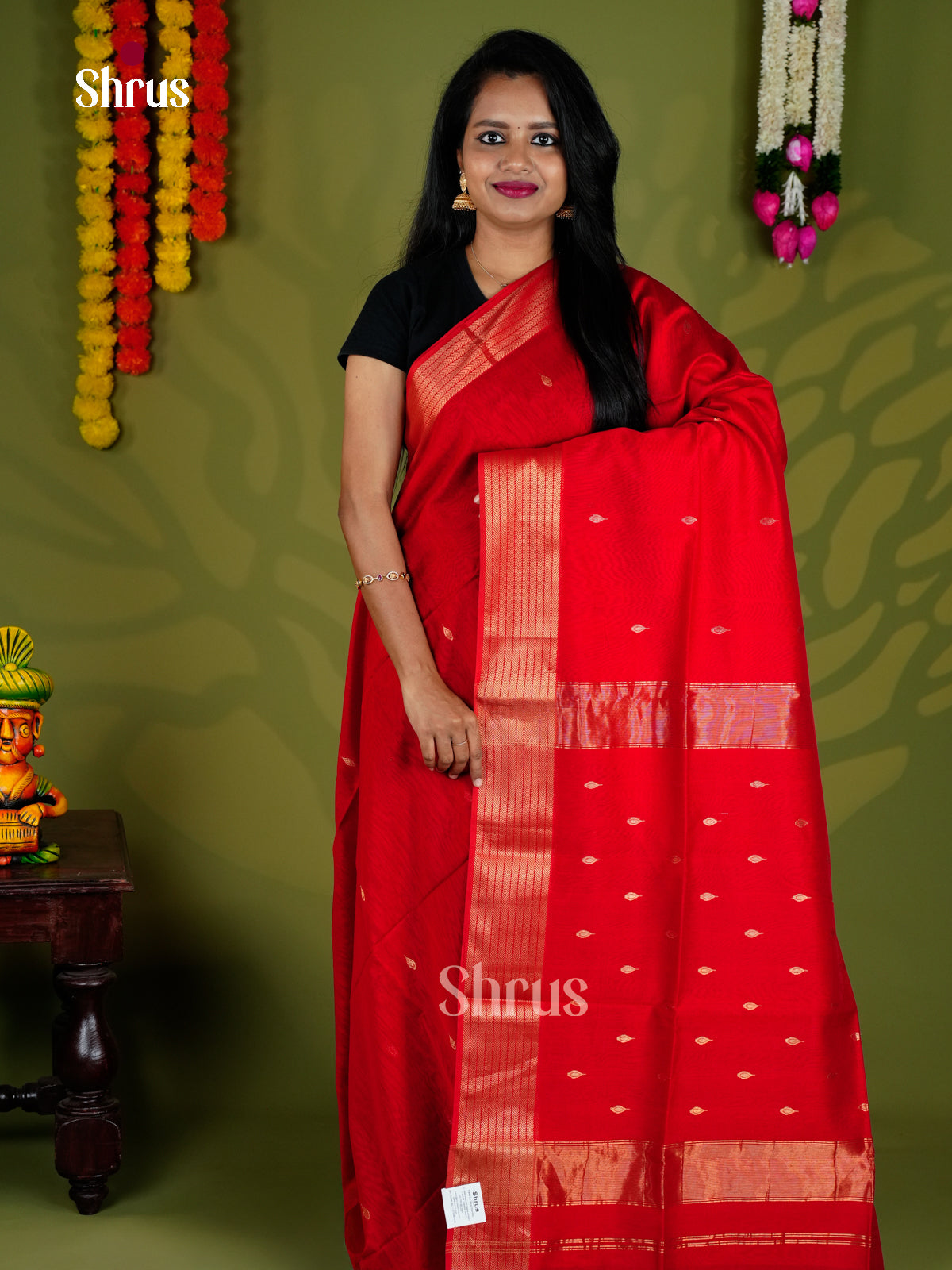 EAS30093 - Maheshwari silkcotton - Saree - Shop on Shrus.com