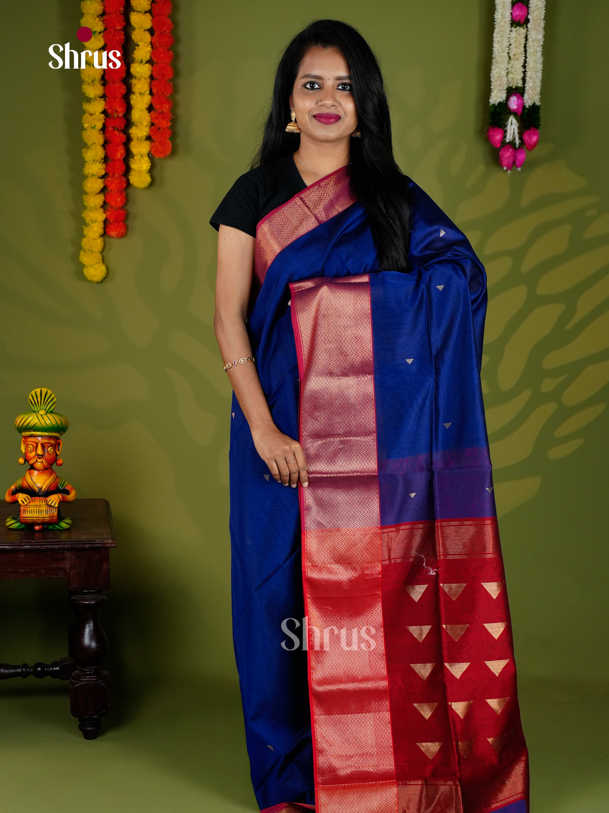 EAS30096 - Maheshwari silkcotton - Saree - Shop on Shrus.com