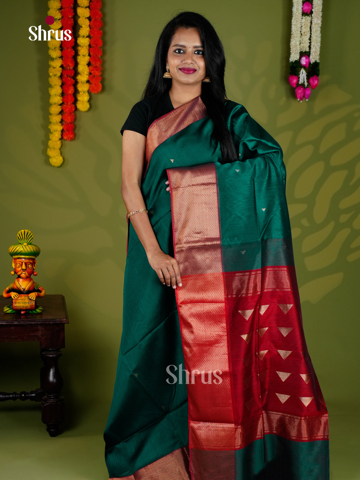 EAS30097 - Maheshwari silkcotton - Saree - Shop on Shrus.com