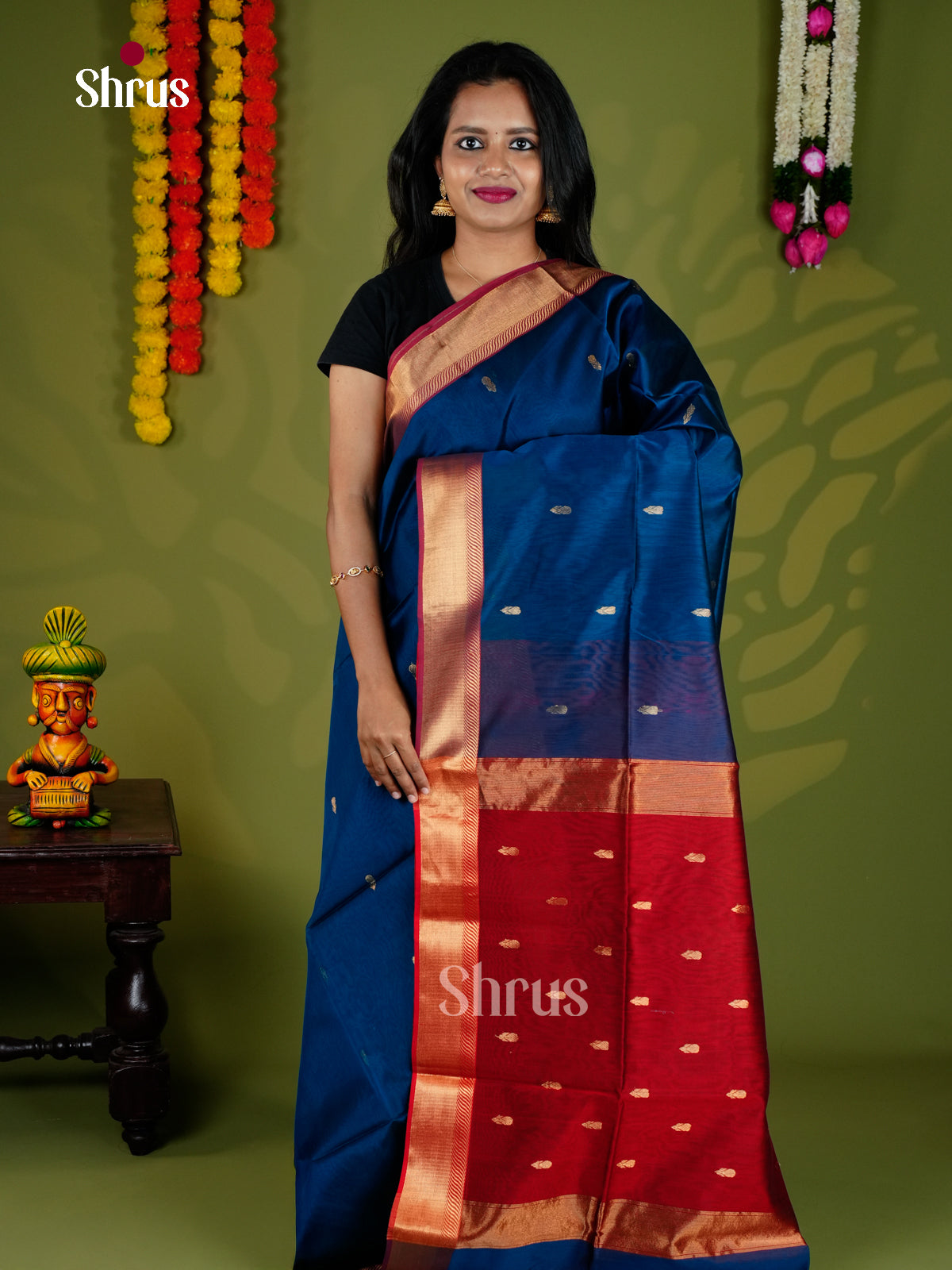 EAS30100 - Maheshwari silkcotton - Saree - Shop on Shrus.com