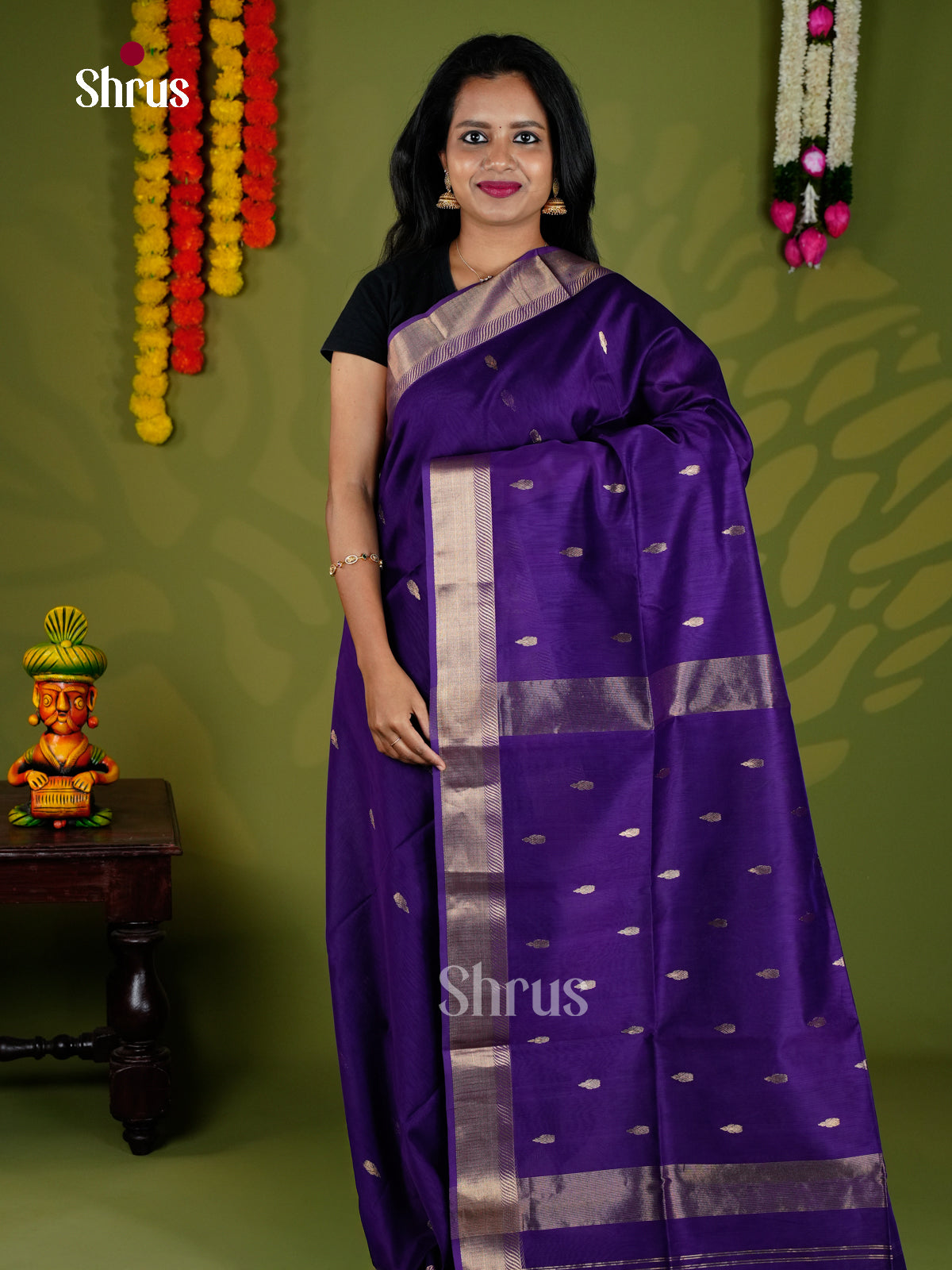 EAS30105 - Maheshwari silkcotton - Saree - Shop on Shrus.com