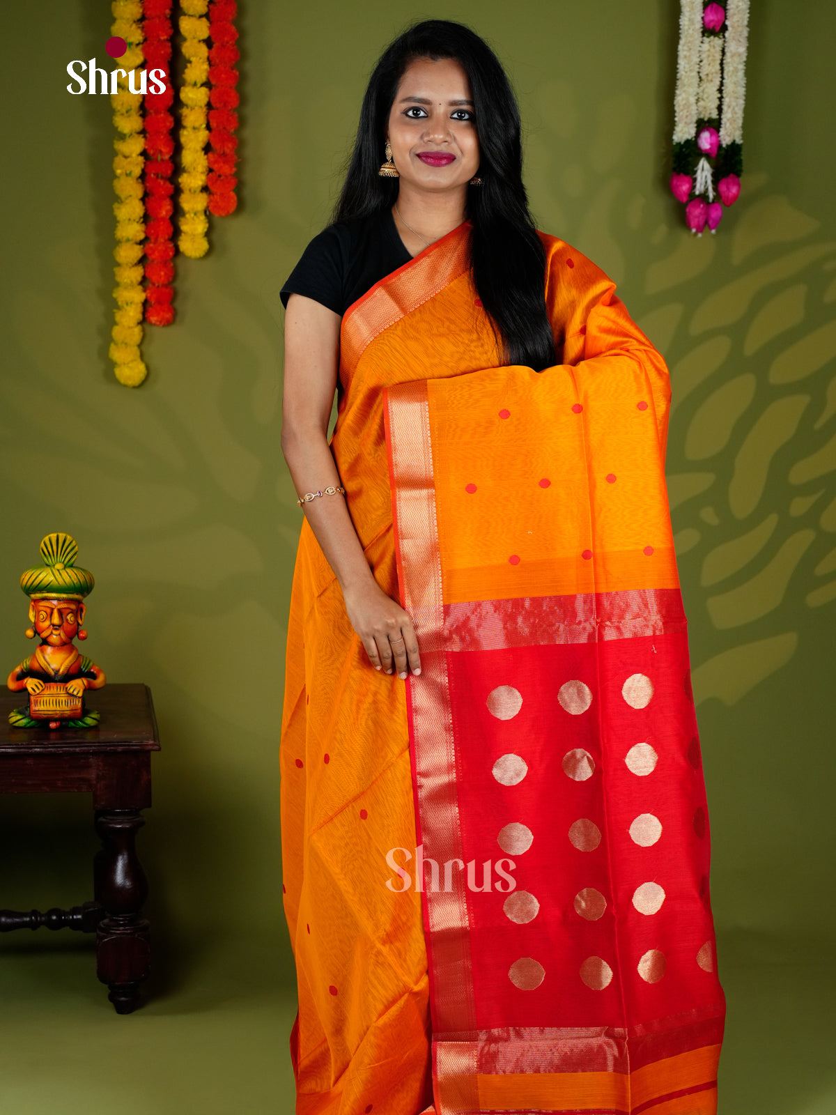 EAS30110 - Maheshwari silkcotton - Saree - Shop on Shrus.com