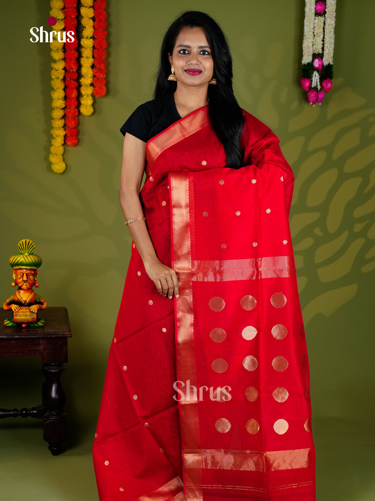EAS30112 - Maheshwari silkcotton - Saree - Shop on Shrus.com