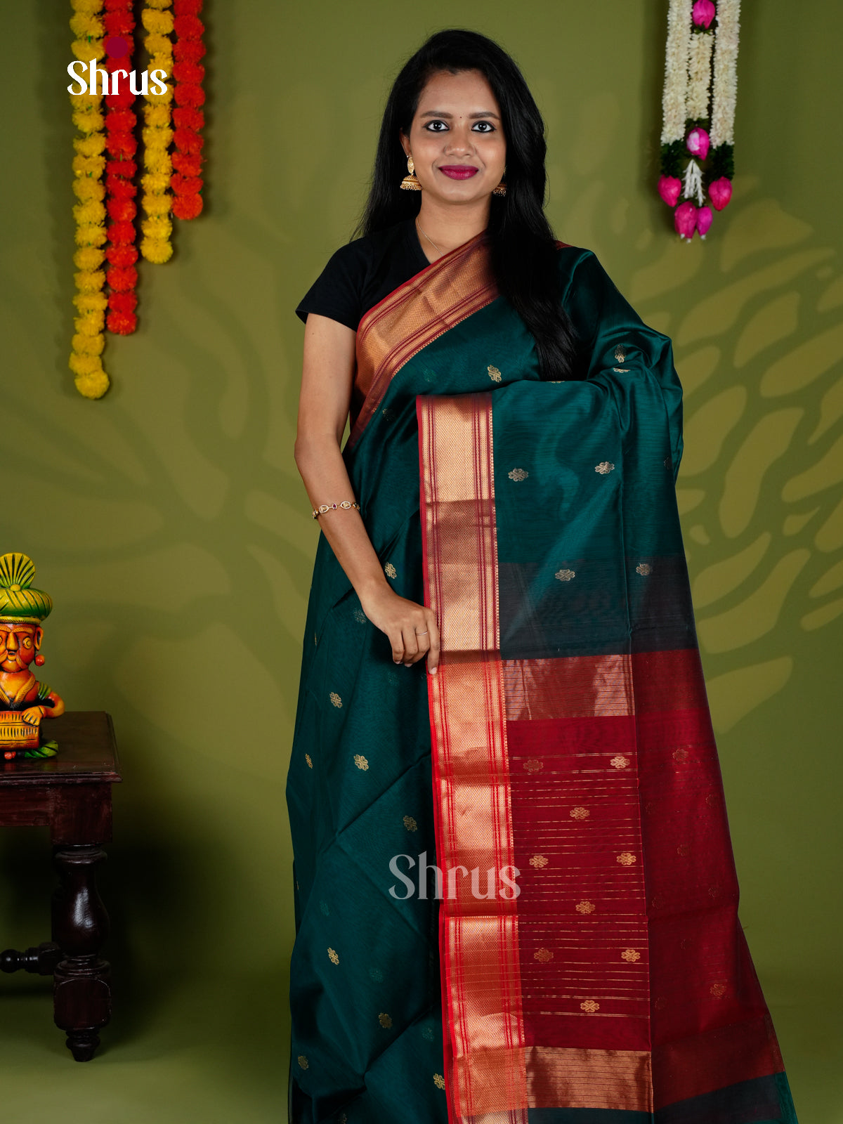 EAS30113 - Maheshwari silkcotton - Saree - Shop on Shrus.com