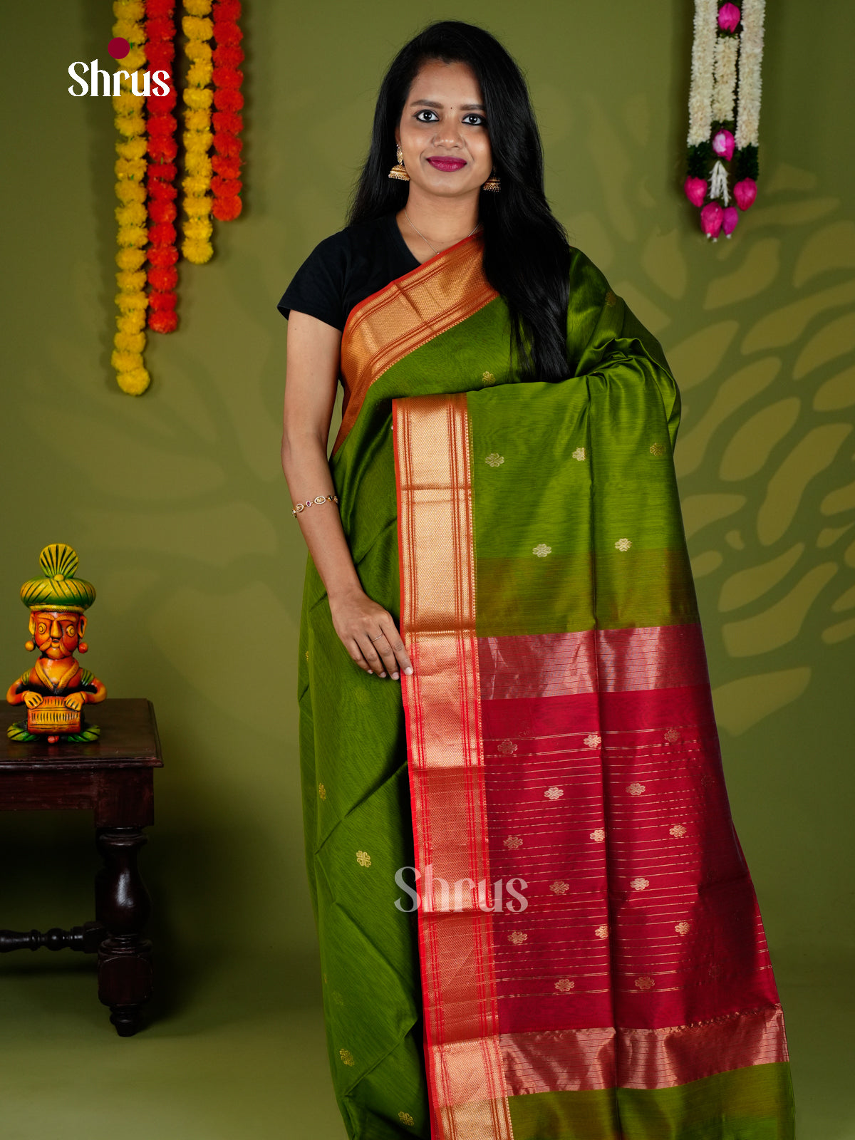 EAS30115 - Maheshwari silkcotton - Saree - Shop on Shrus.com