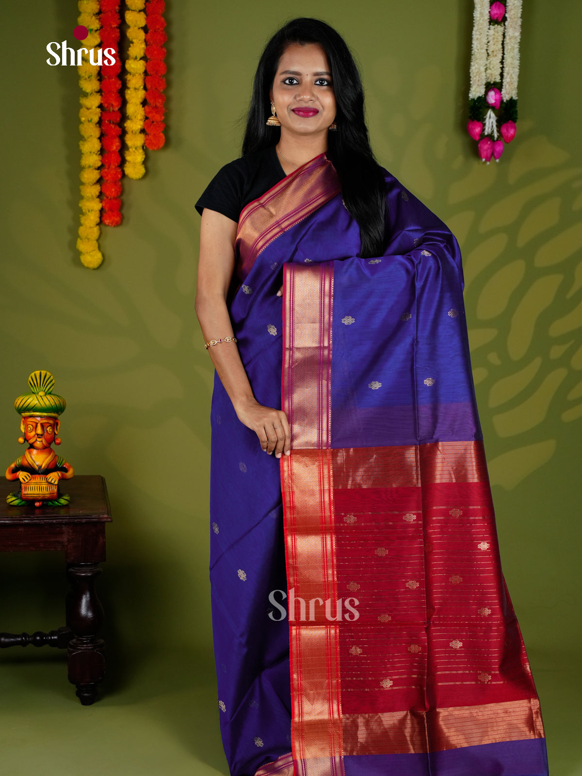 EAS30116 - Maheshwari silkcotton - Saree - Shop on Shrus.com