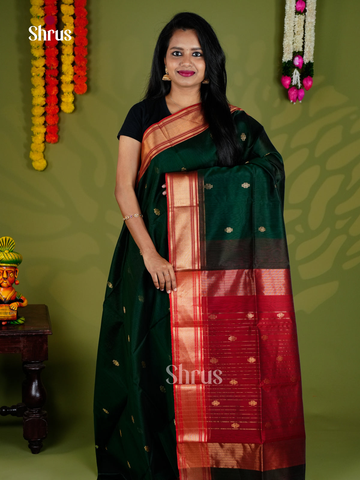 EAS30117 - Maheshwari silkcotton - Saree - Shop on Shrus.com