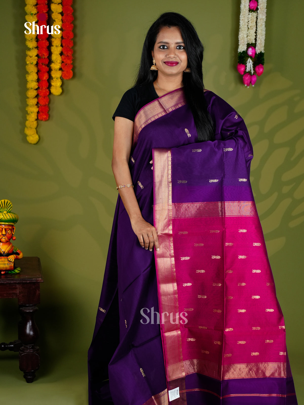 EAS30121 - Maheshwari silkcotton - Saree - Shop on Shrus.com
