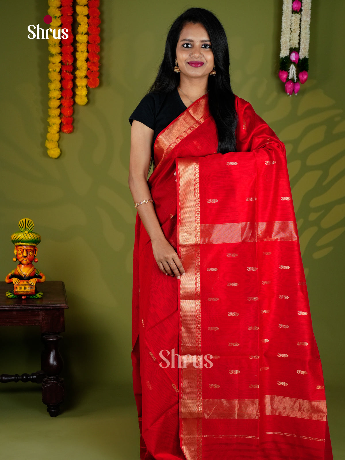 EAS30122 - Maheshwari silkcotton - Saree - Shop on Shrus.com