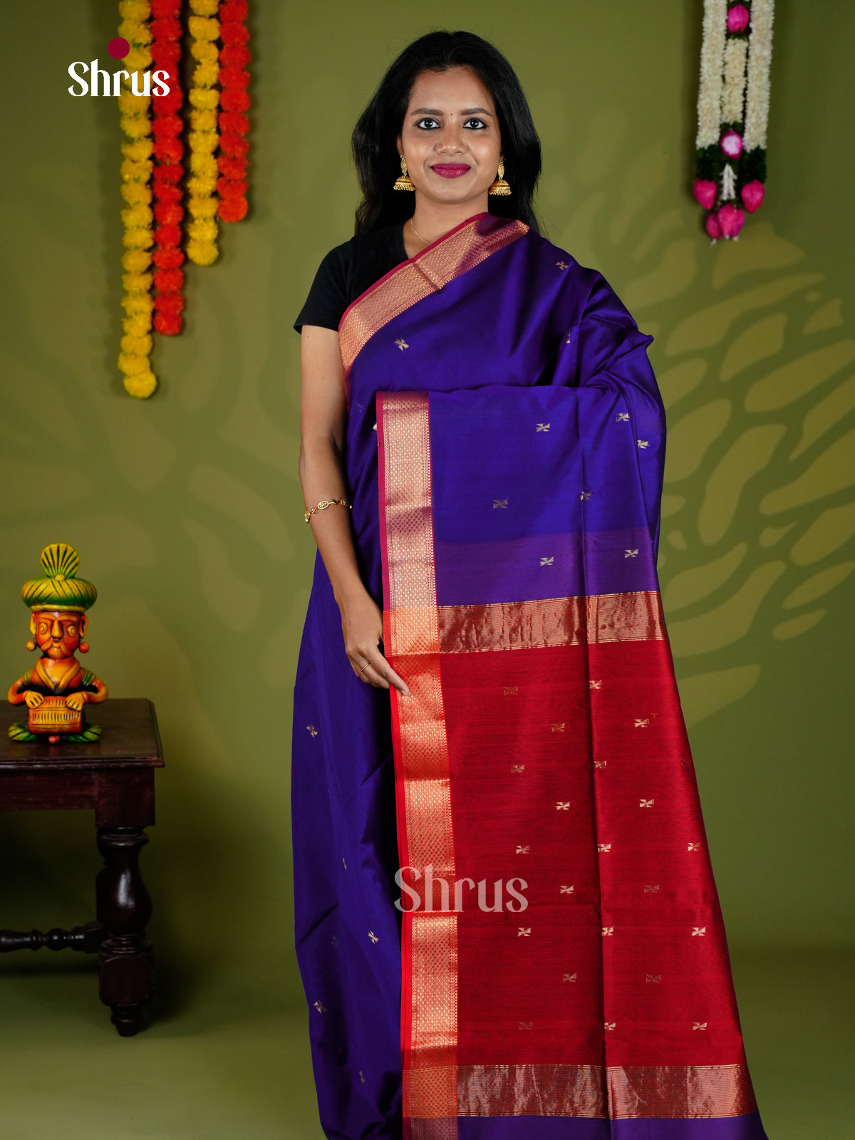 EAS30125 - Maheshwari silkcotton - Saree - Shop on Shrus.com