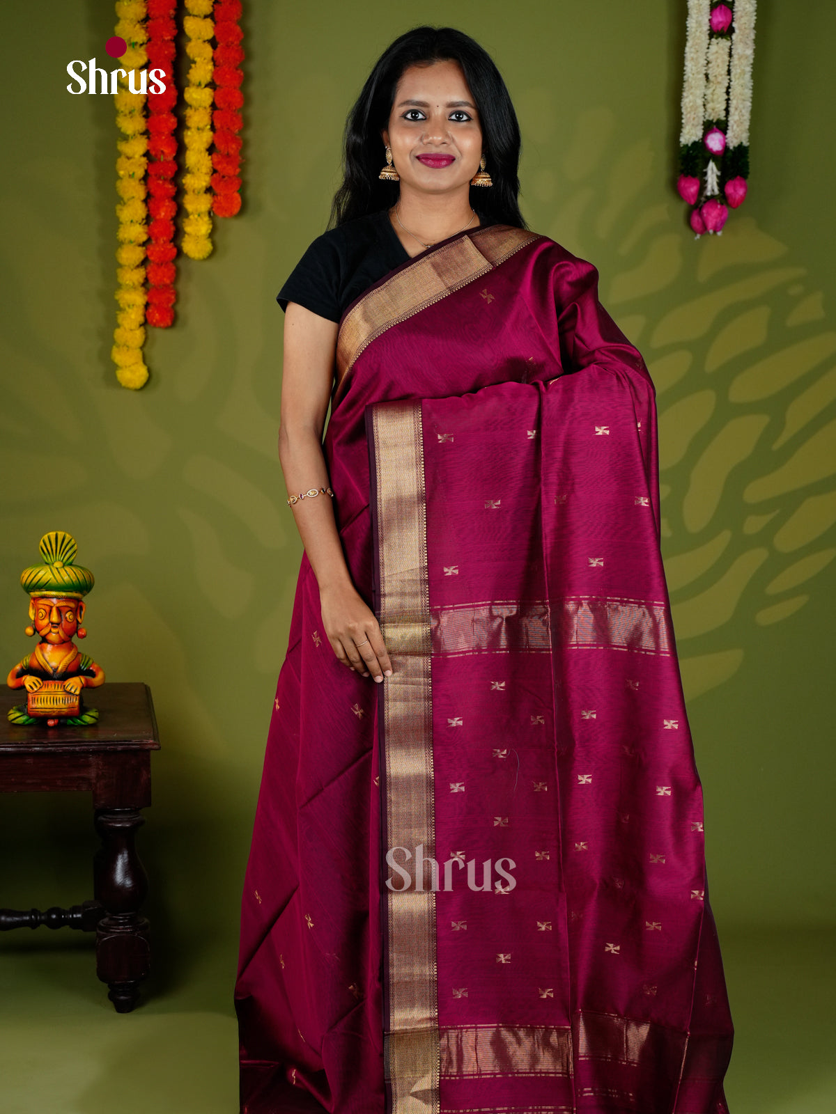 EAS30126 - Maheshwari silkcotton - Saree - Shop on Shrus.com