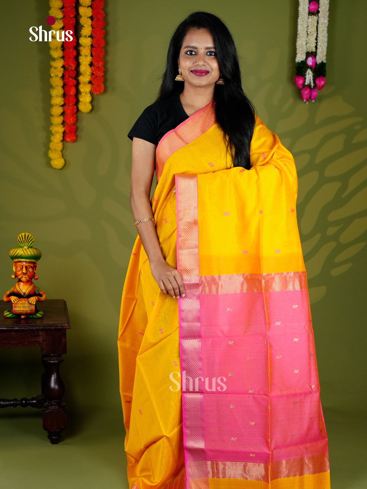 EAS30128 - Maheshwari silkcotton - Saree - Shop on Shrus.com