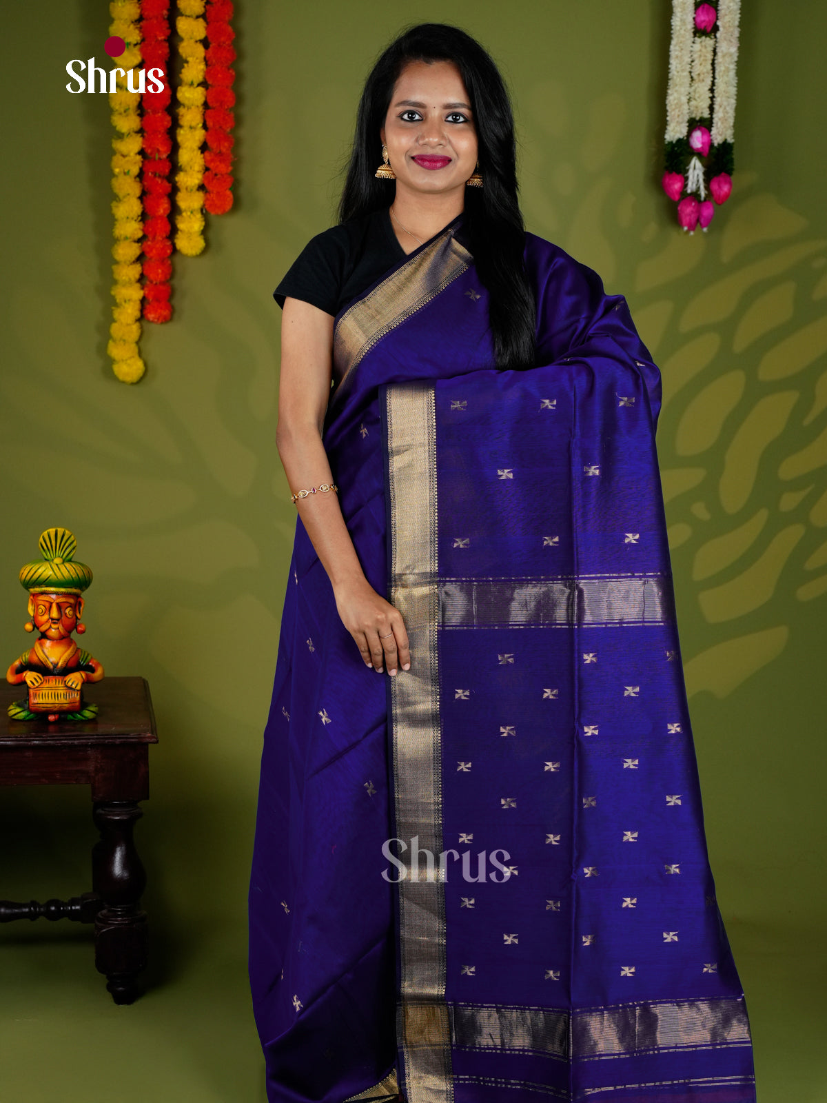 EAS30129 - Maheshwari silkcotton - Saree - Shop on Shrus.com