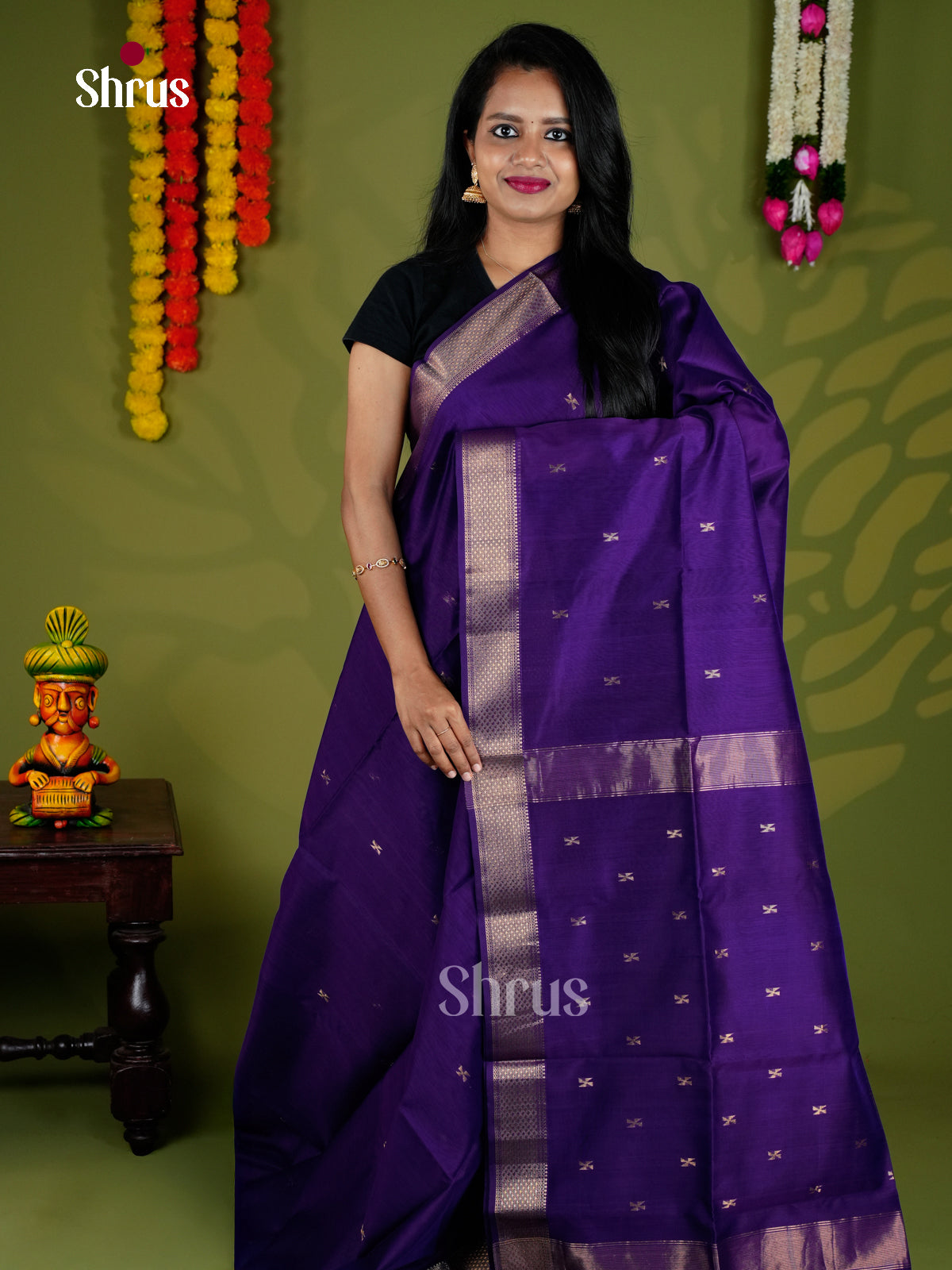 EAS30135 - Maheshwari silkcotton - Saree - Shop on Shrus.com