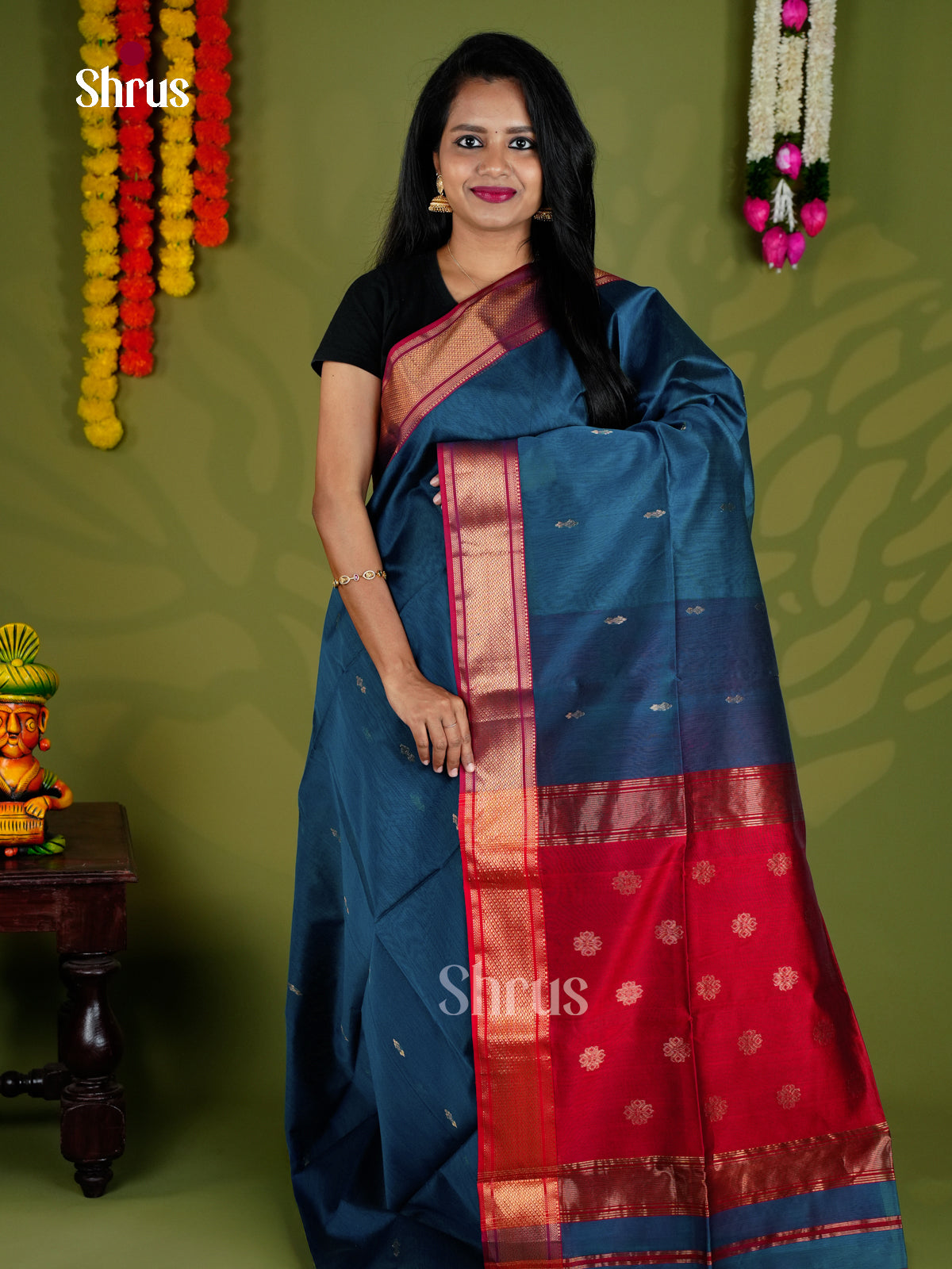 EAS30143 - Maheshwari silkcotton - Saree - Shop on Shrus.com